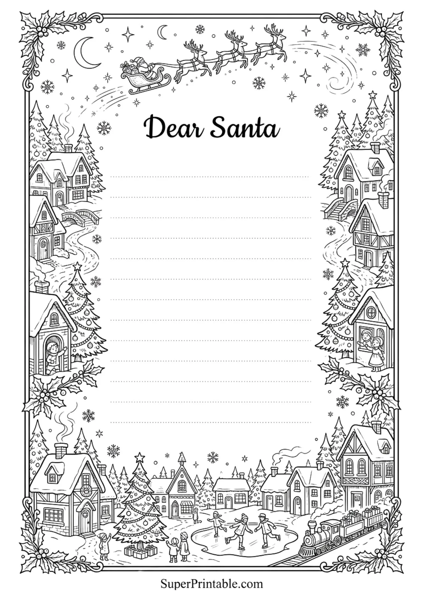 Dear Santa Coloring Printable Packs 6