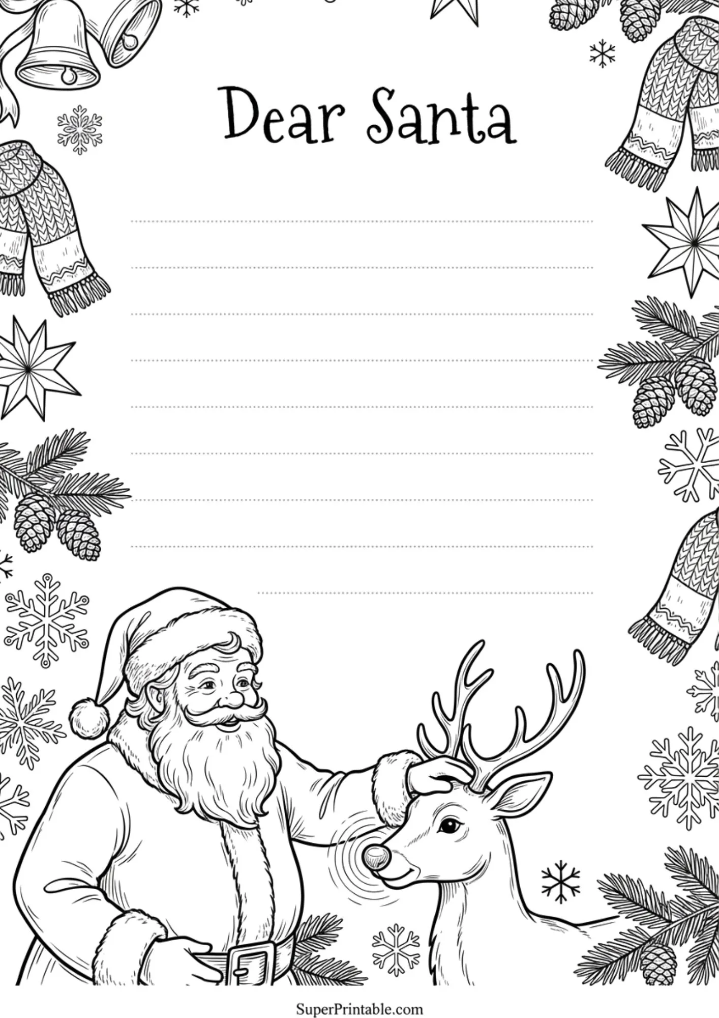 Dear Santa Coloring Printable Packs 9