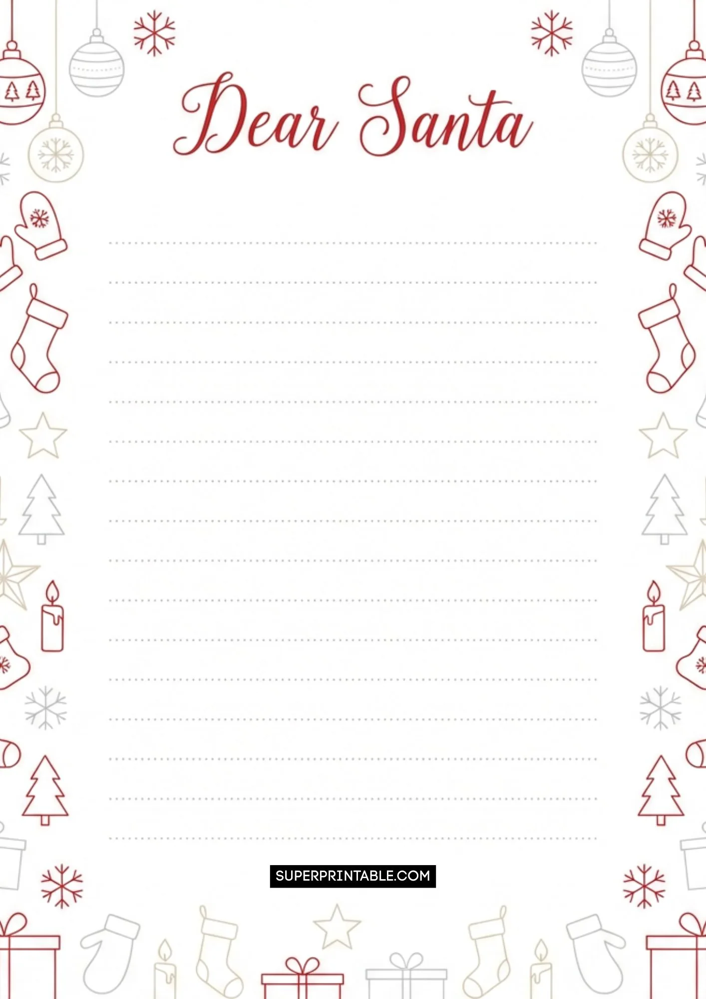 Dear Santa Digital Printable Packs 7