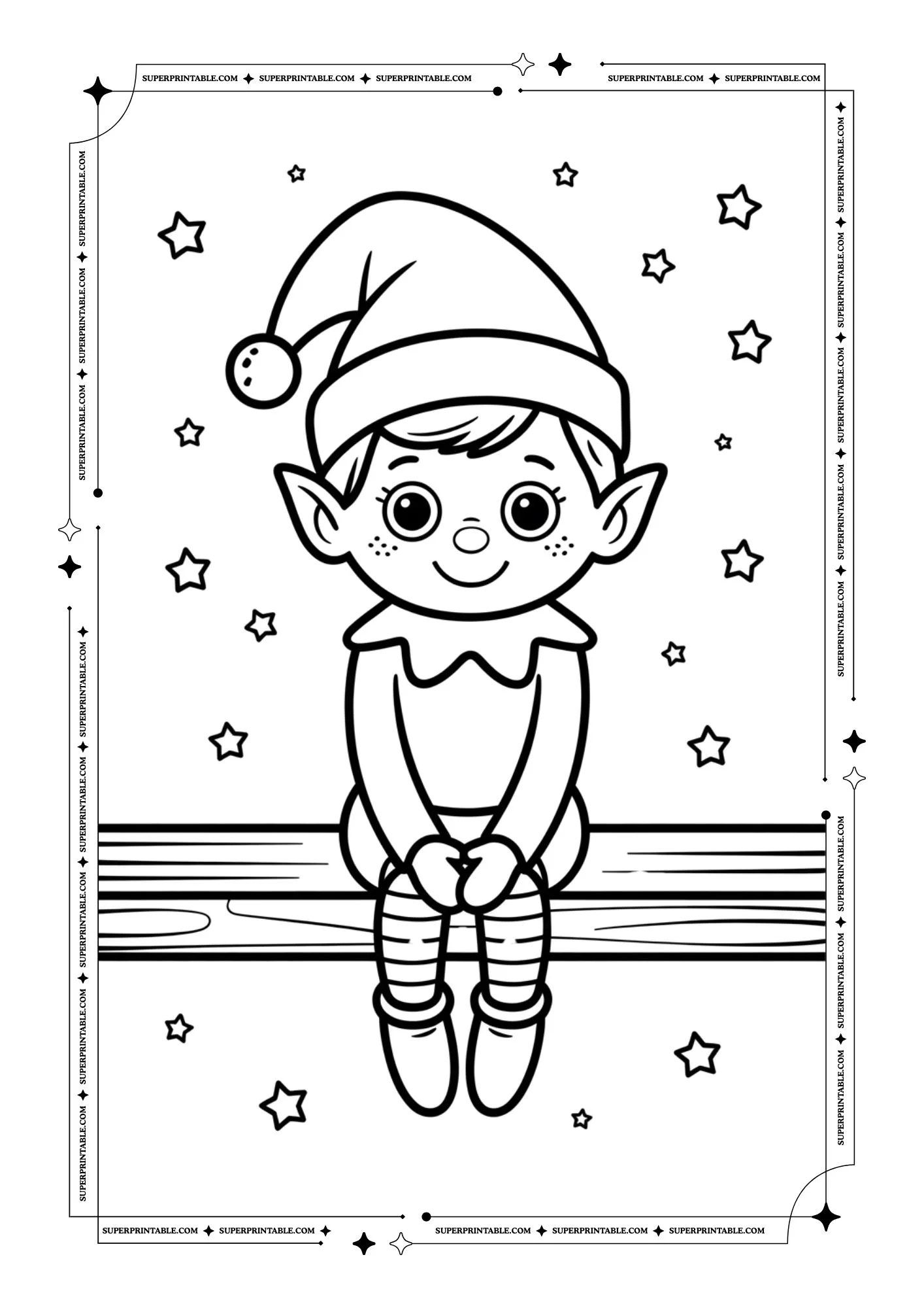 Elf on the Shelf Coloring Pages 1
