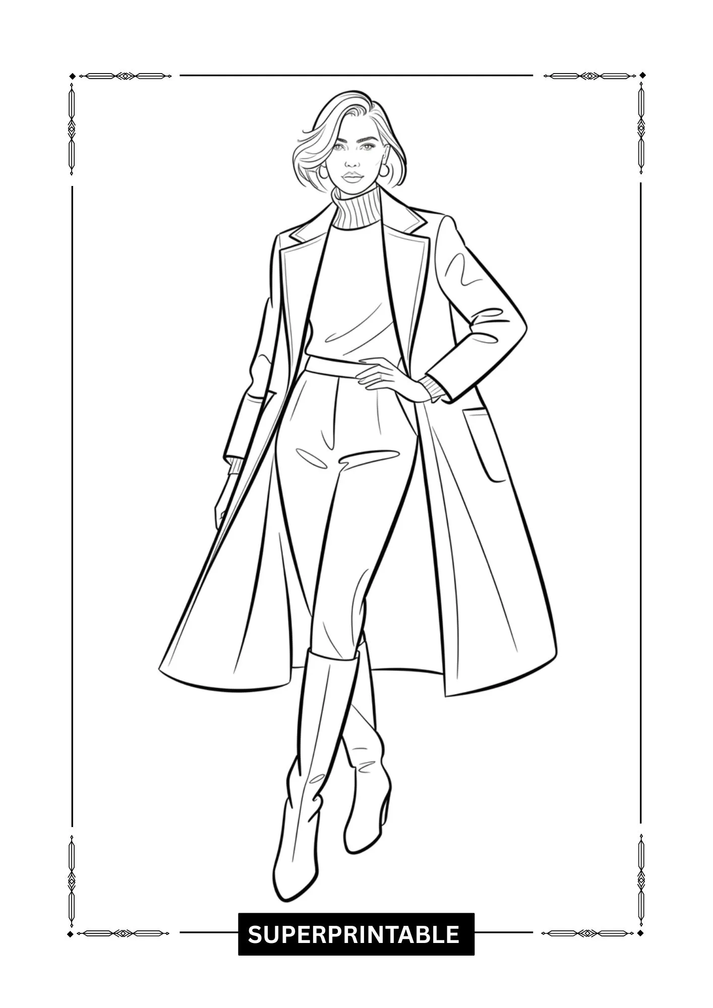 Fall Fashion Coloring Pages 10