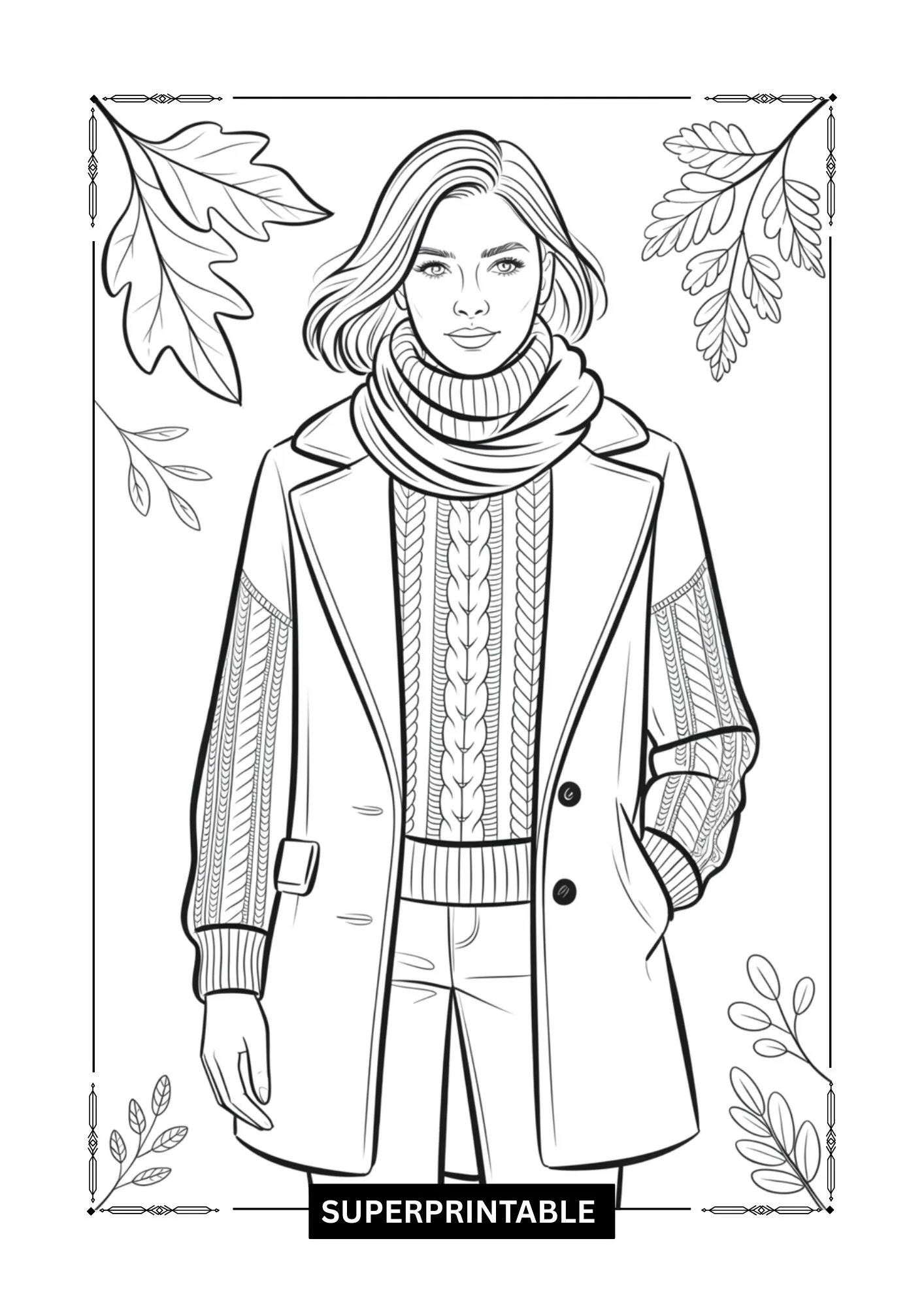 Fall Fashion Coloring Pages 2
