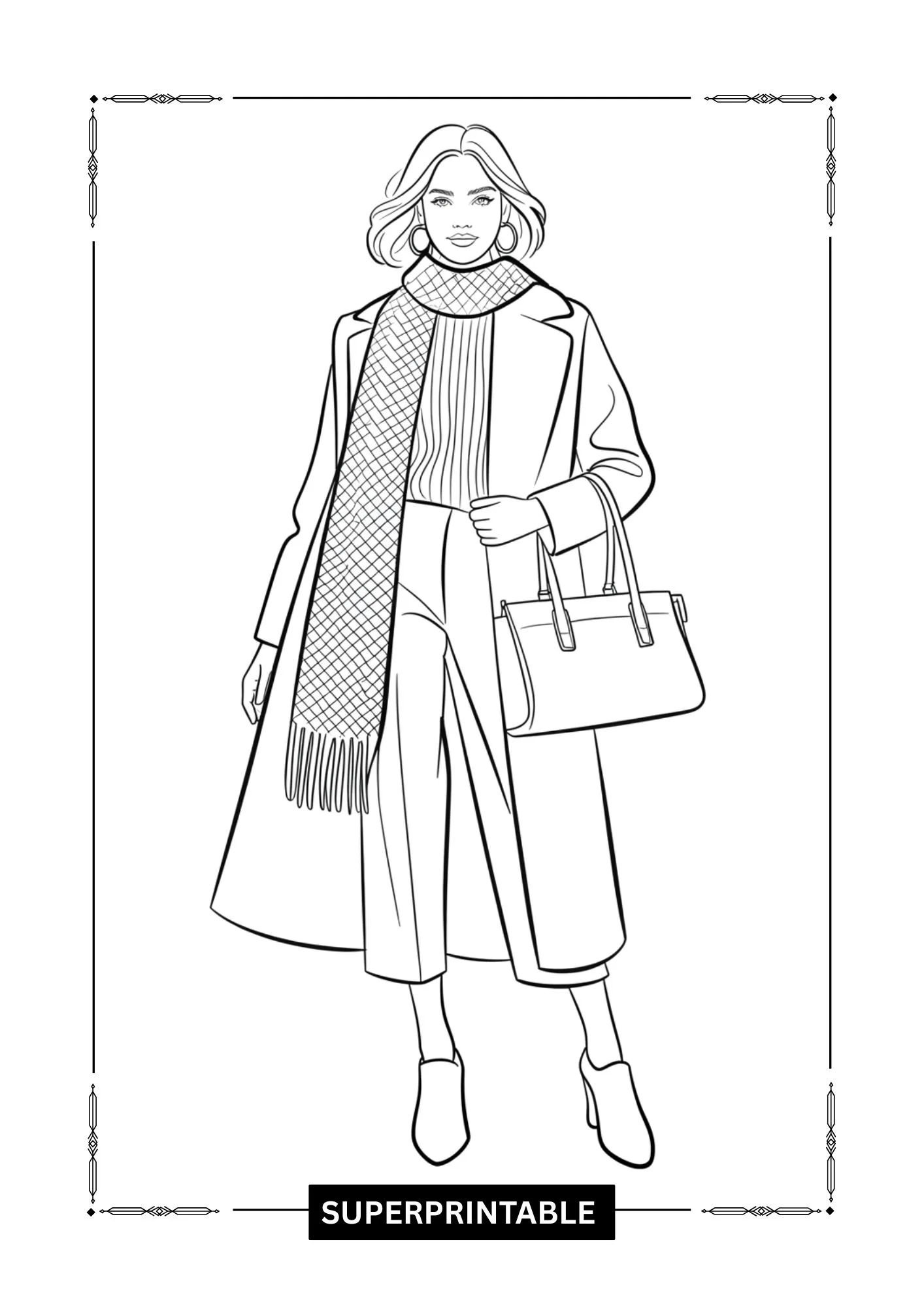 Fall Fashion Coloring Pages 4