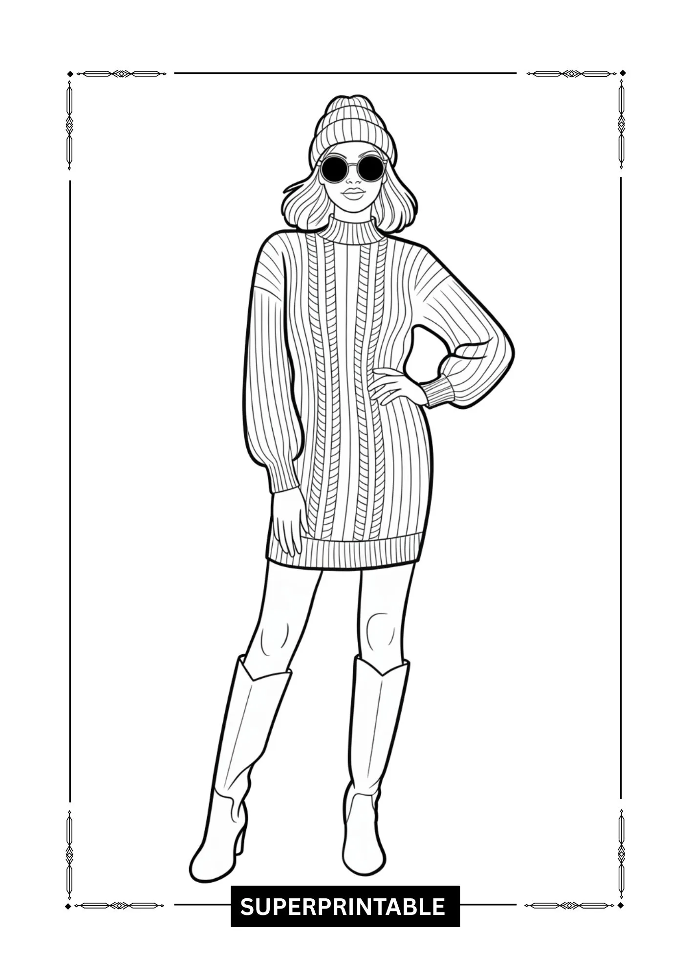 Fall Fashion Coloring Pages 6