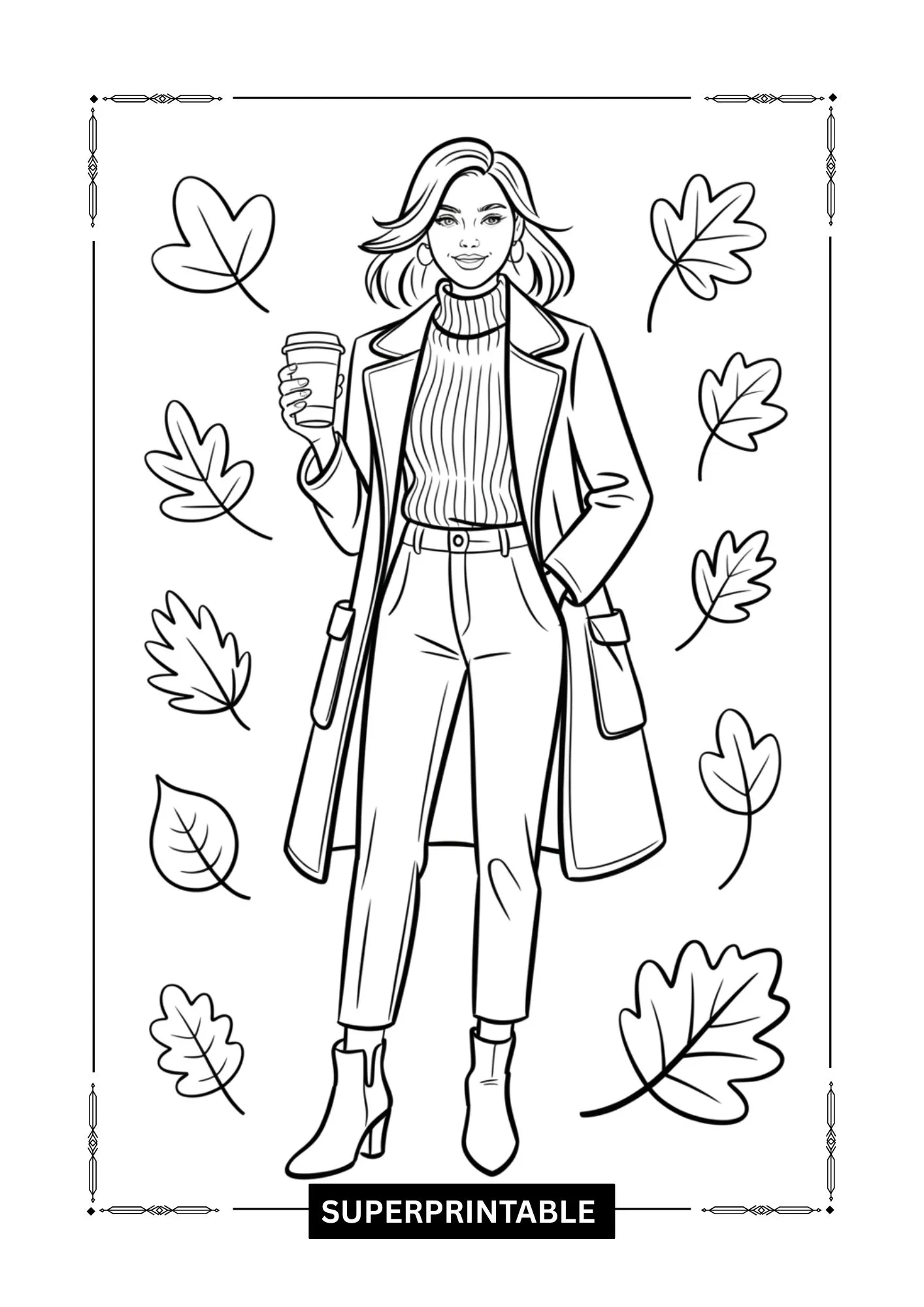 Fall Fashion Coloring Pages 7