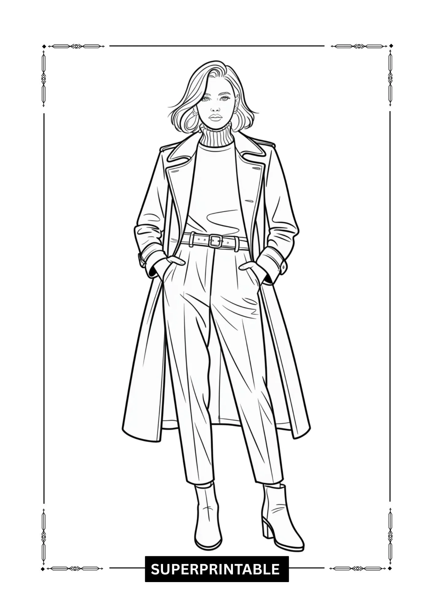Fall Fashion Coloring Pages 8