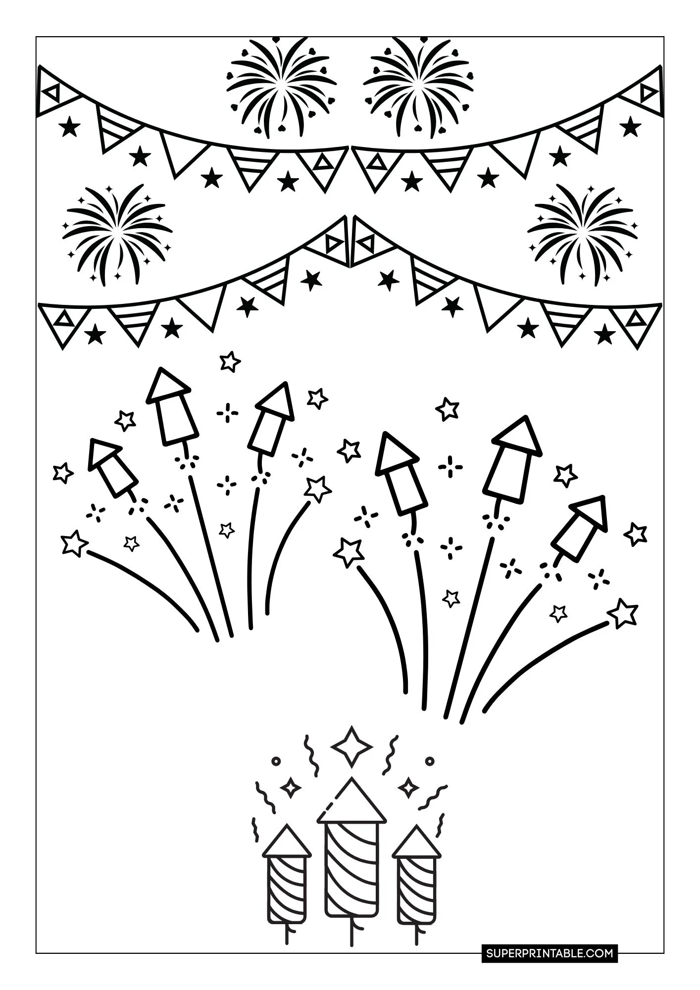 Fireworks Coloring Pages 3