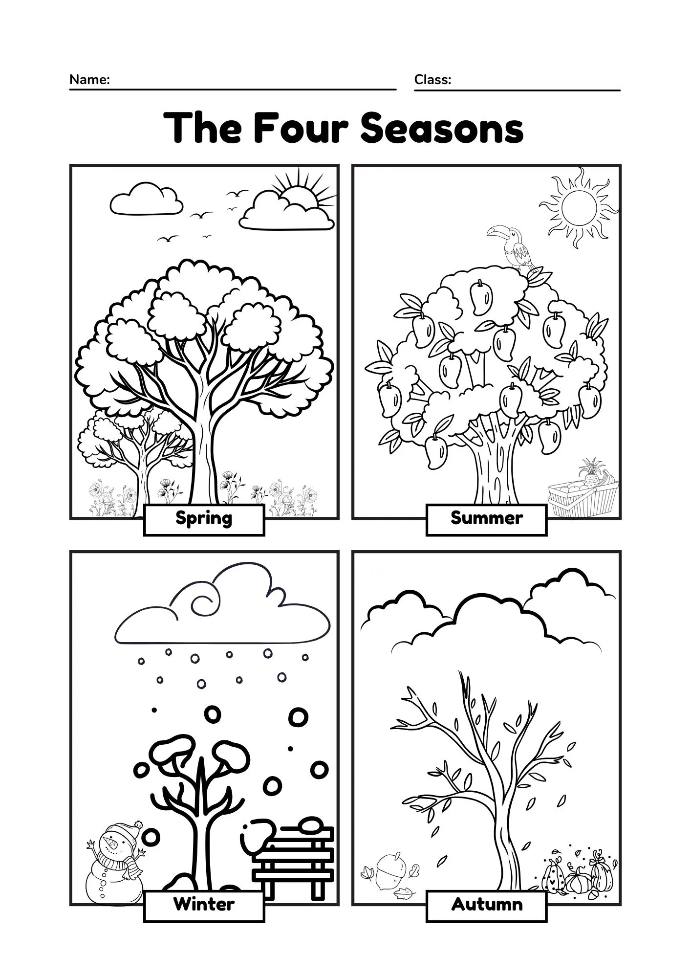 Four Season Activity Worksheet