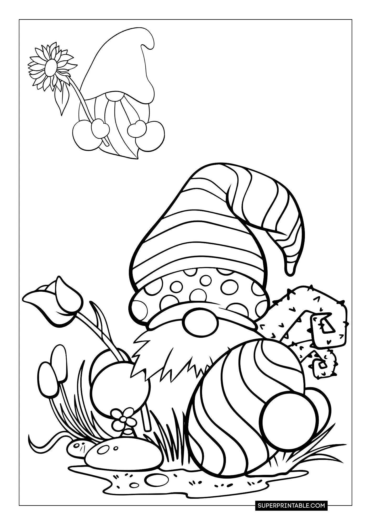 Gnome Christmas Coloring Pages 9