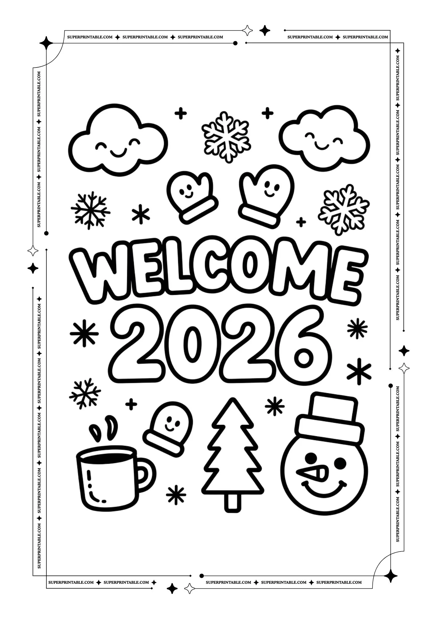 Hello 2026 Coloring Pages 2