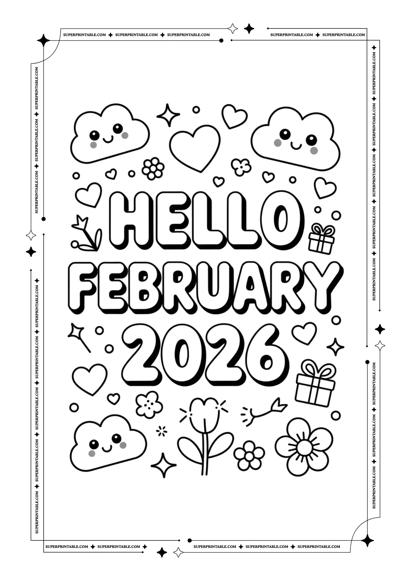 Hello January to December 2026 Coloring Pages 2
