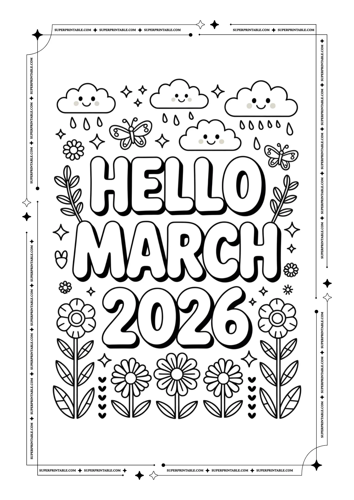 Hello January to December 2026 Coloring Pages 3