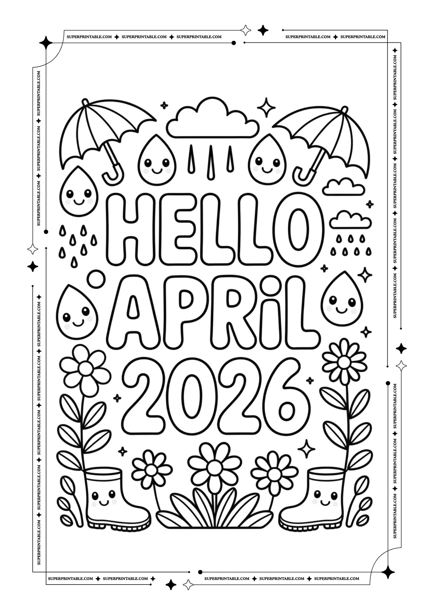 Hello January to December 2026 Coloring Pages 4