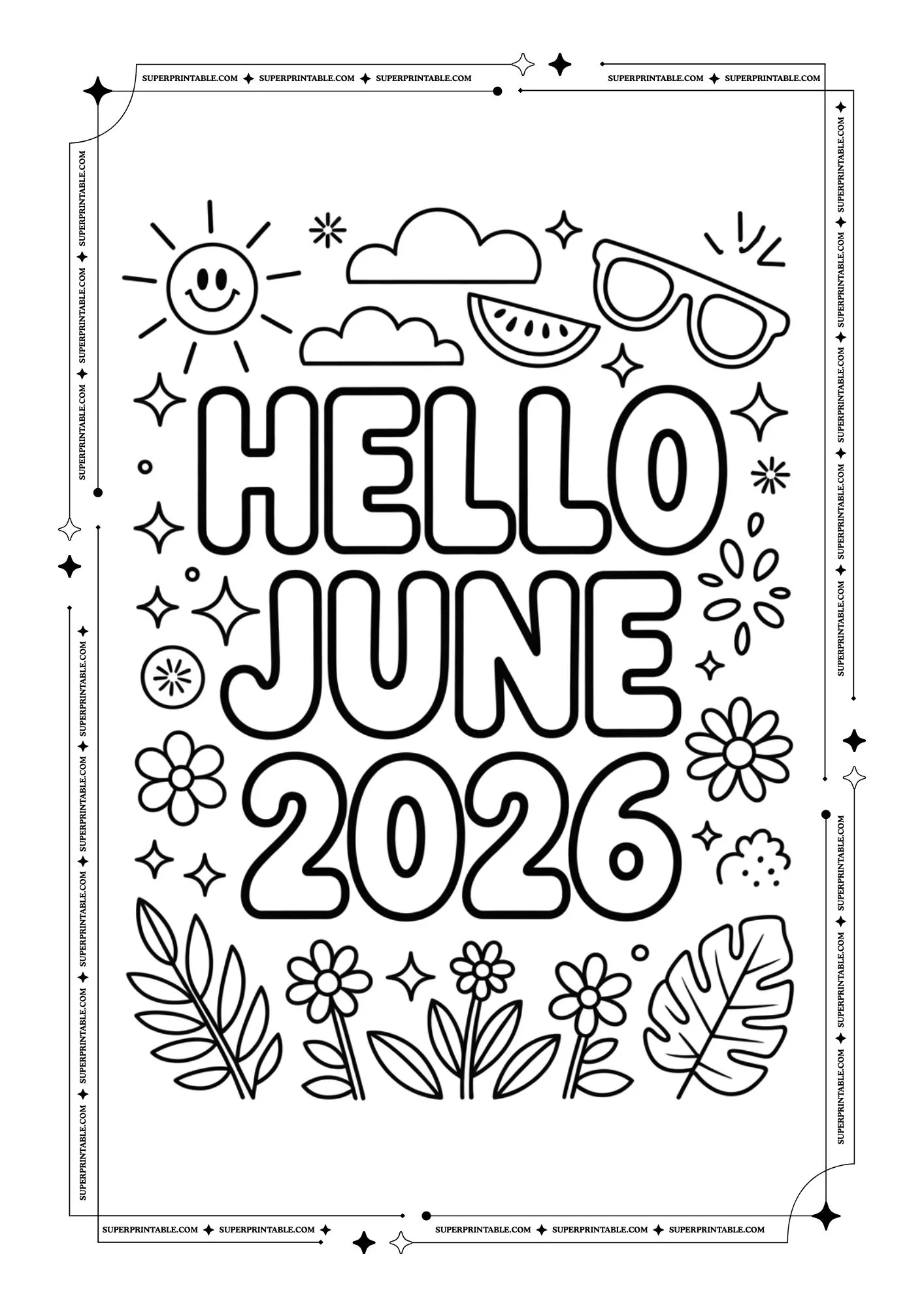 Hello January to December 2026 Coloring Pages 6
