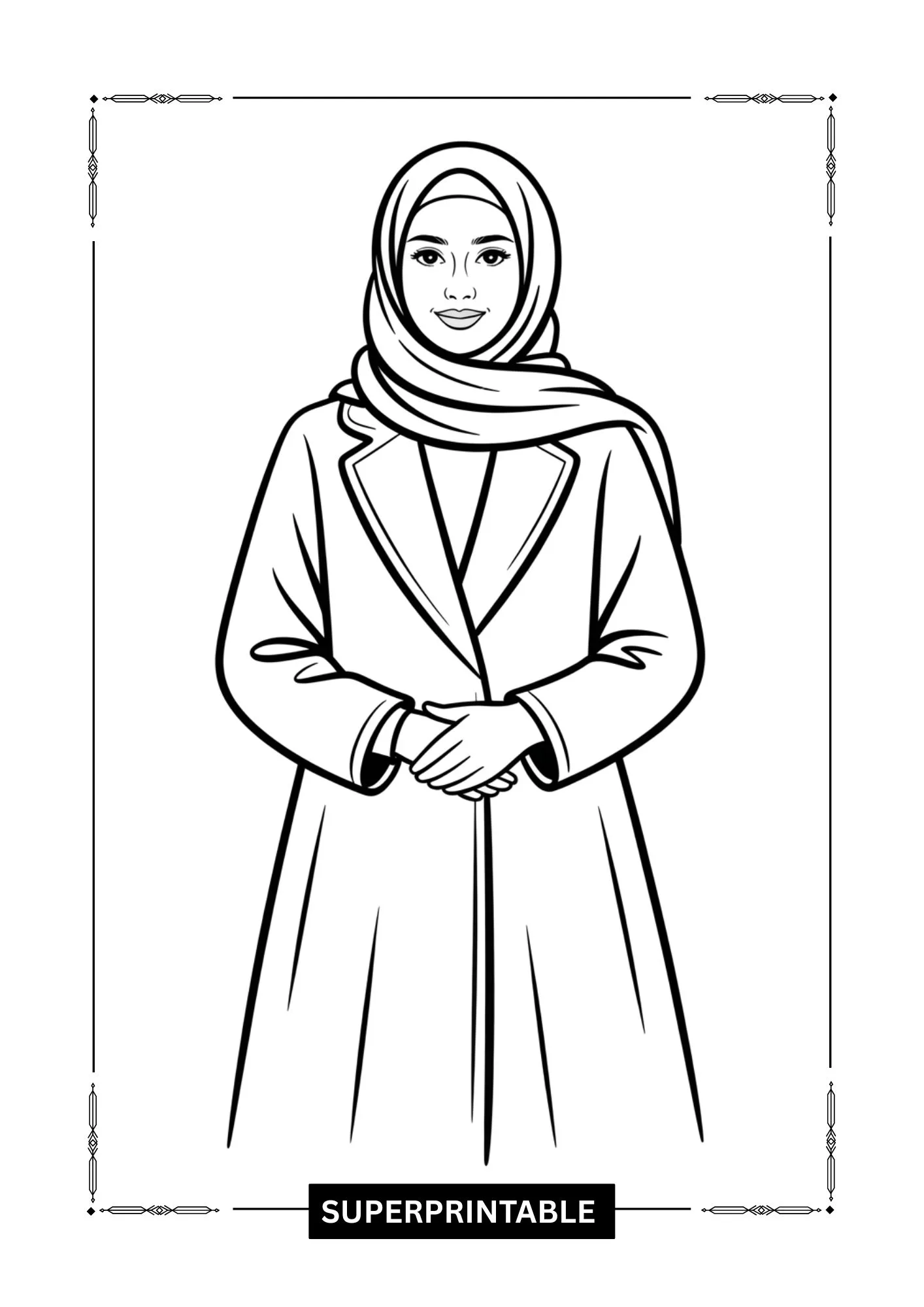 Hijab Winter Fashion Coloring Pages 1