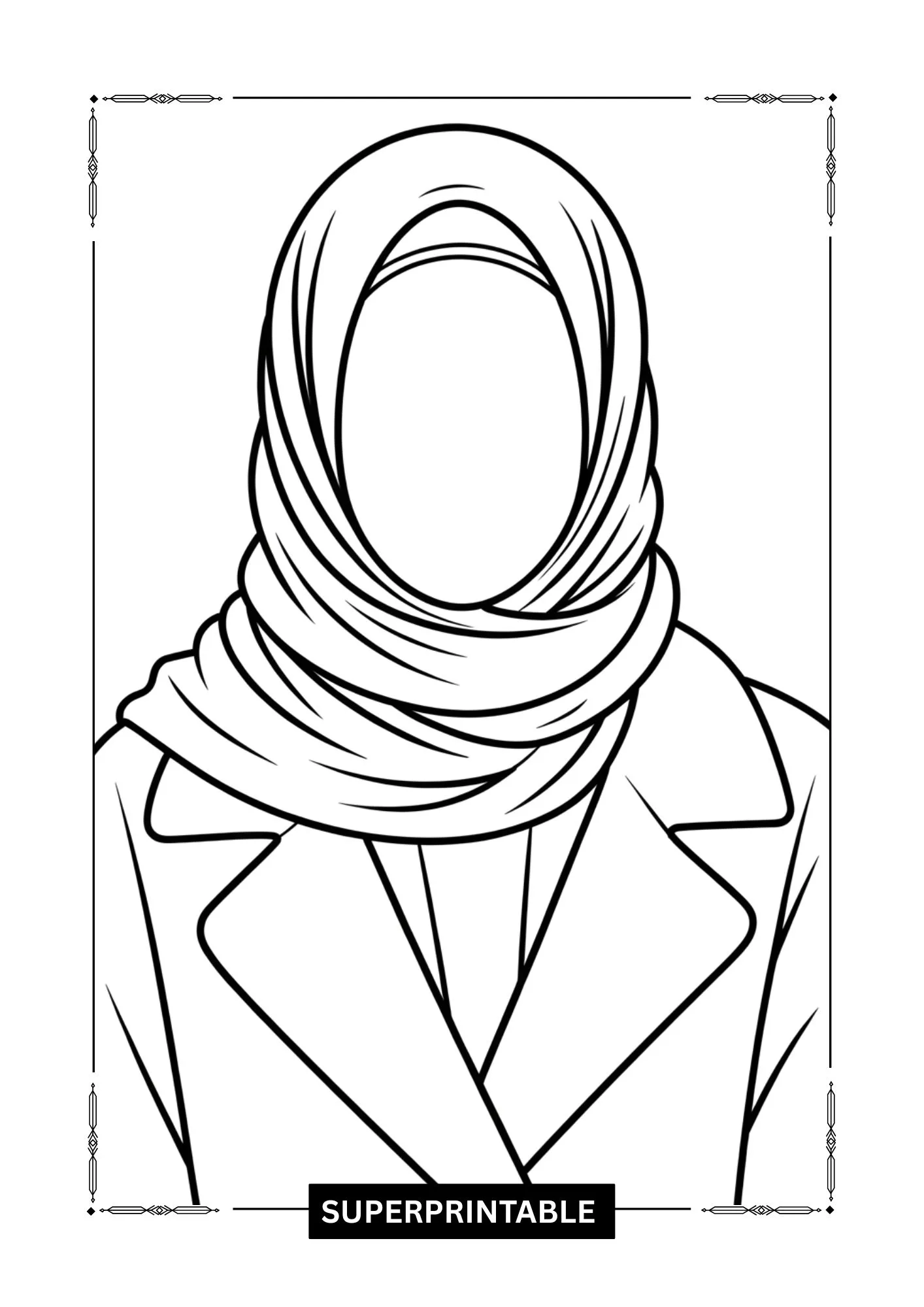 Hijab Winter Fashion Coloring Pages 3