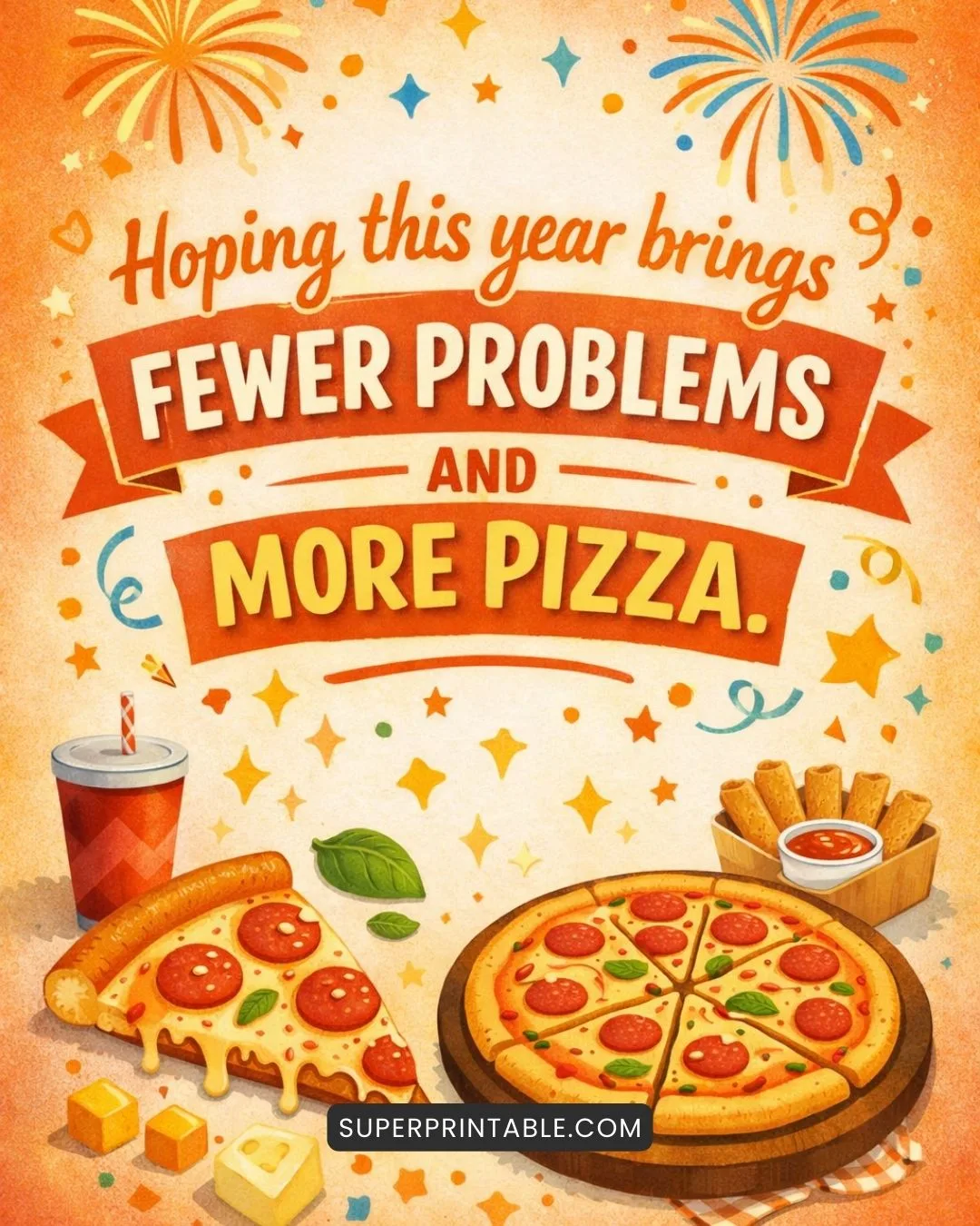 Hoping this year brings fewer problems and more pizza