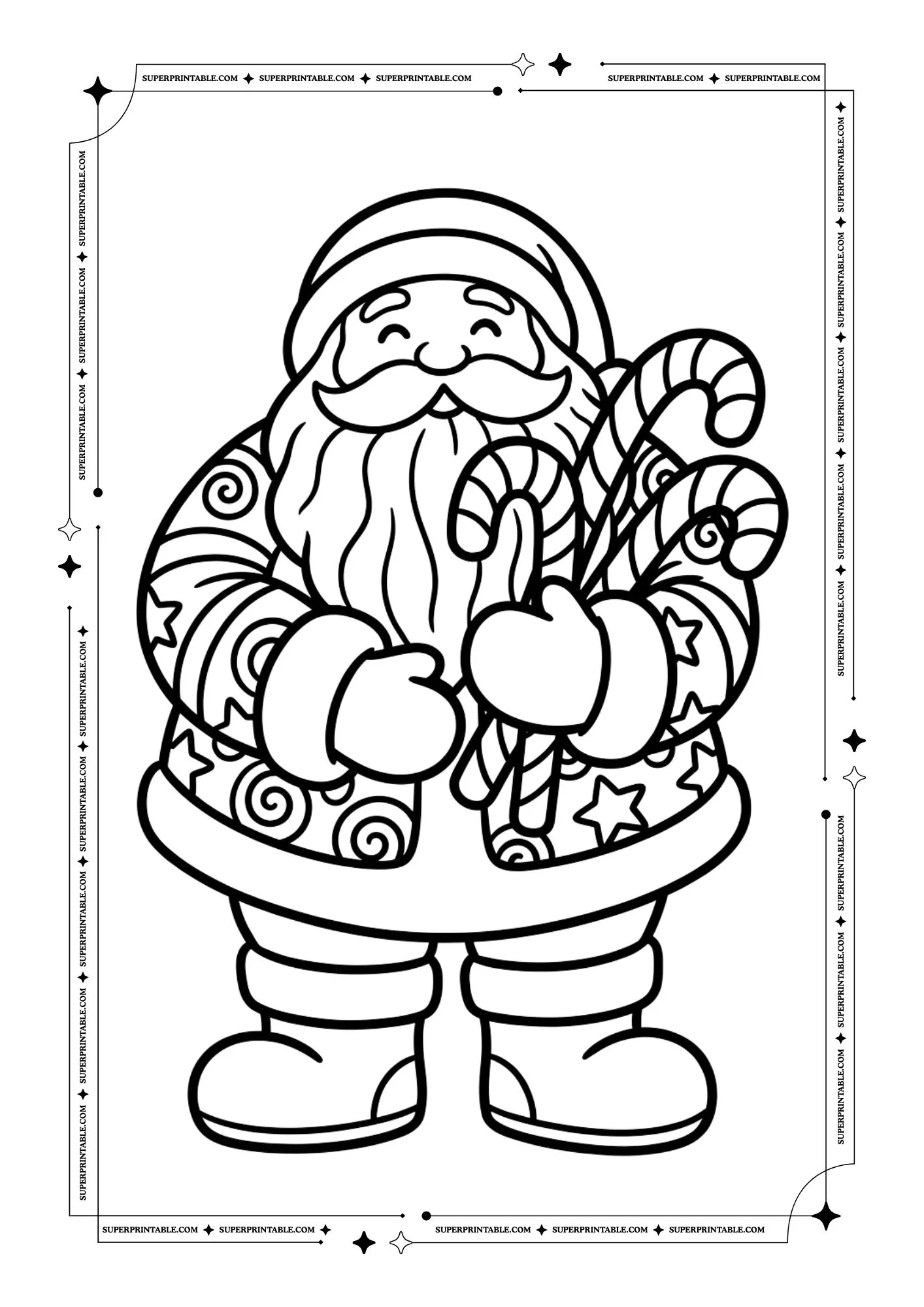 Jolly Santa Pattern Coloring Book 2