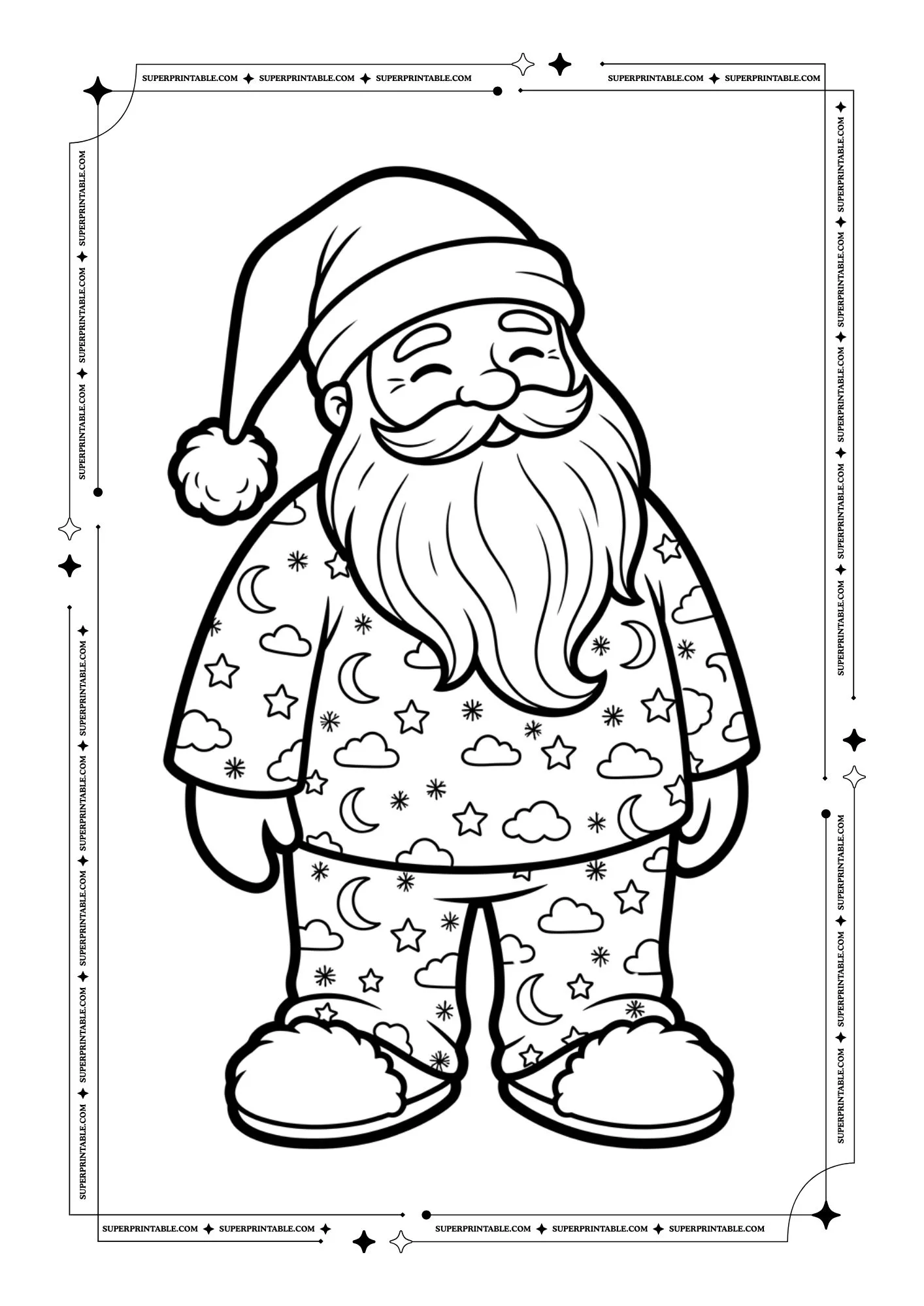 Jolly Santa Pattern Coloring Book 3