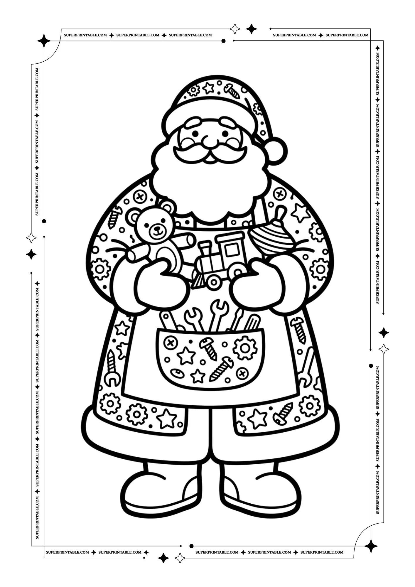 Jolly Santa Pattern Coloring Book 6