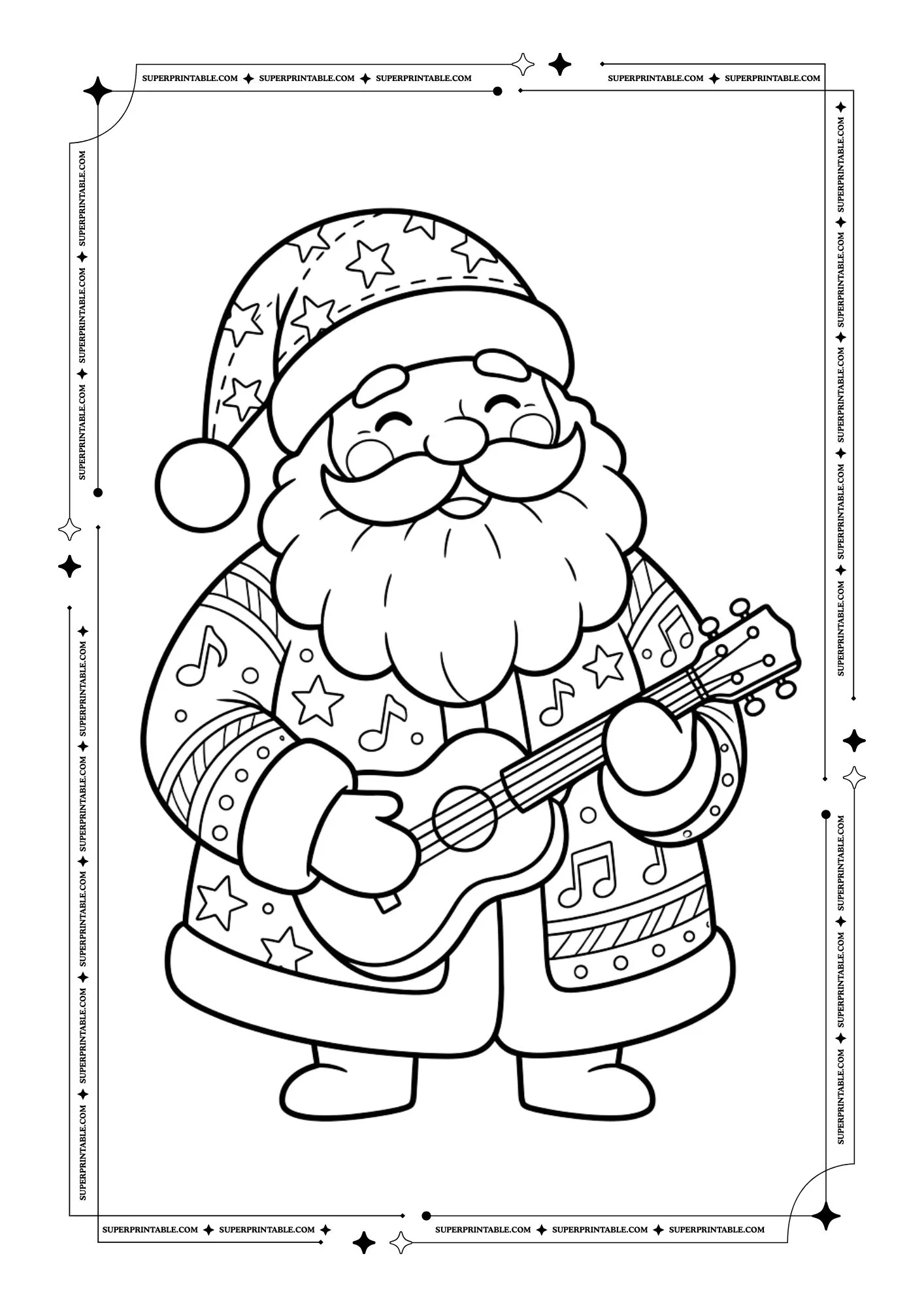 Jolly Santa Pattern Coloring Book 7