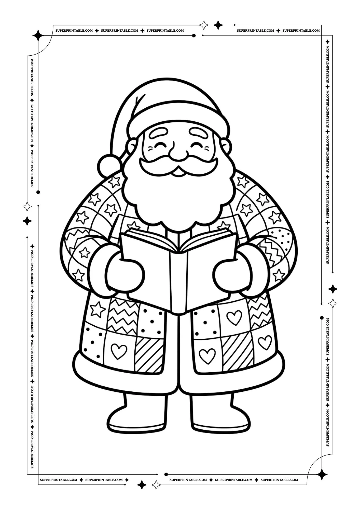 Jolly Santa Pattern Coloring Book 8
