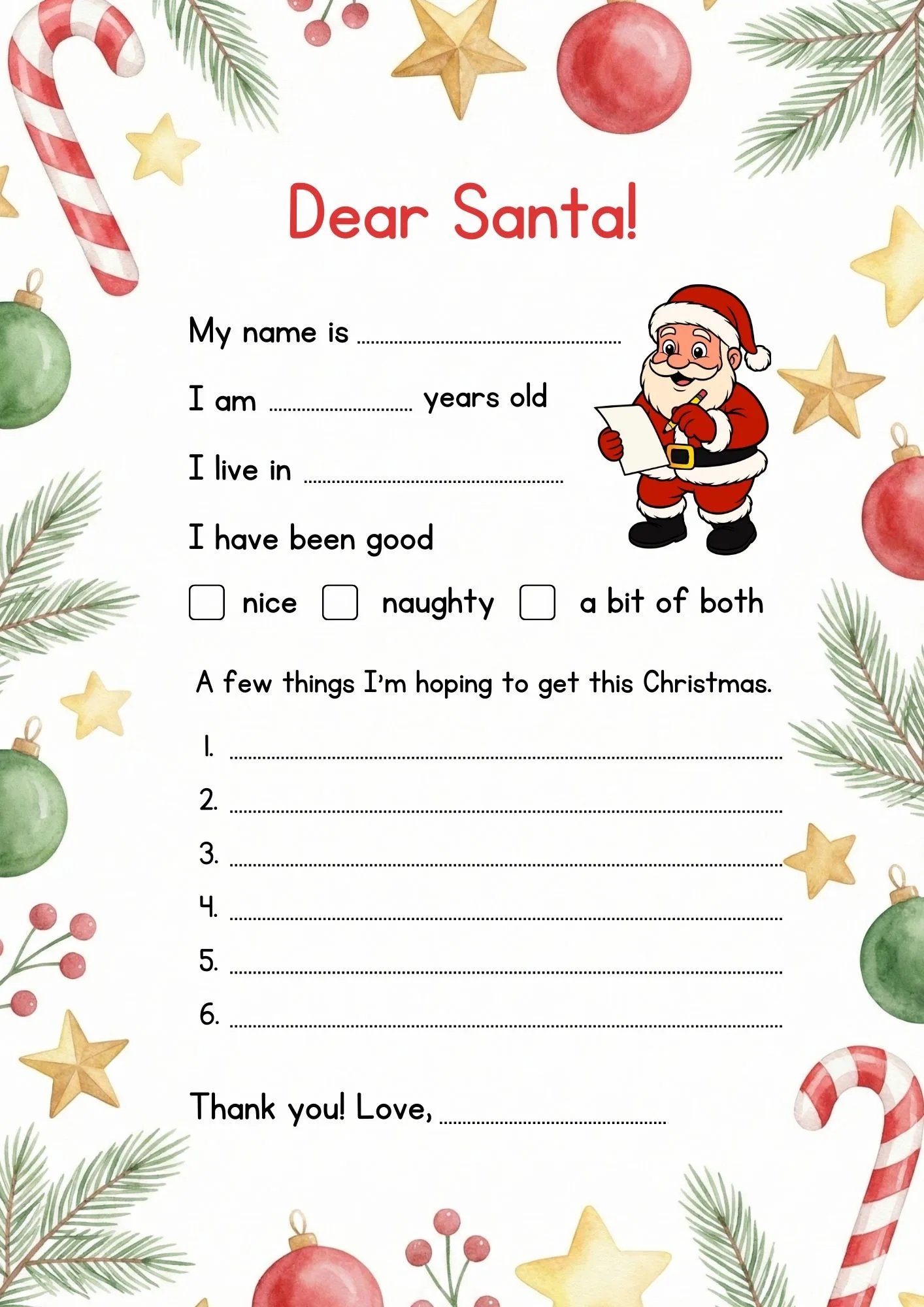 Letter to Santa Templates 3
