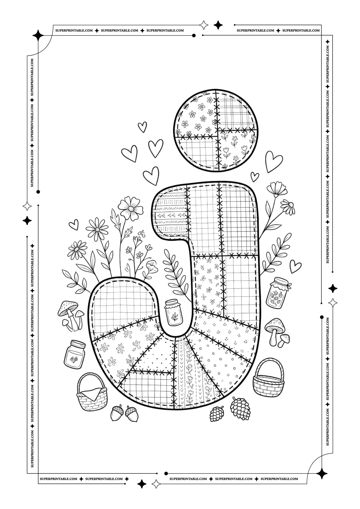 Little Stiches Lowercase Alphabet Coloring Pages 10
