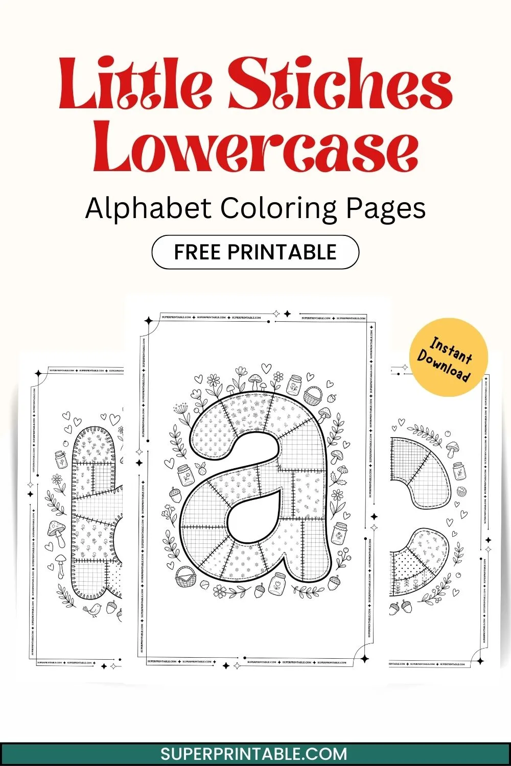 Little Stiches Lowercase Alphabet Coloring Pages Pinterest Image