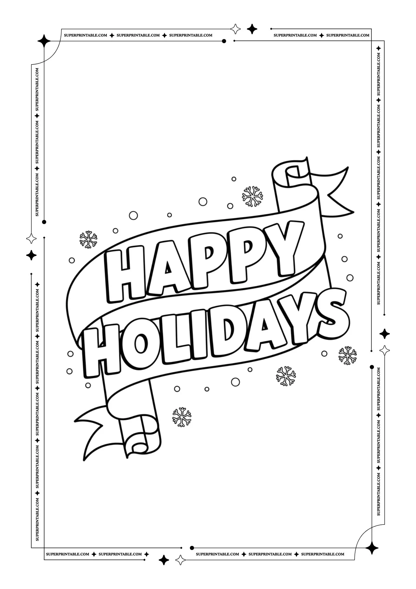Magical Happy Holidays Word Coloring Pages 10
