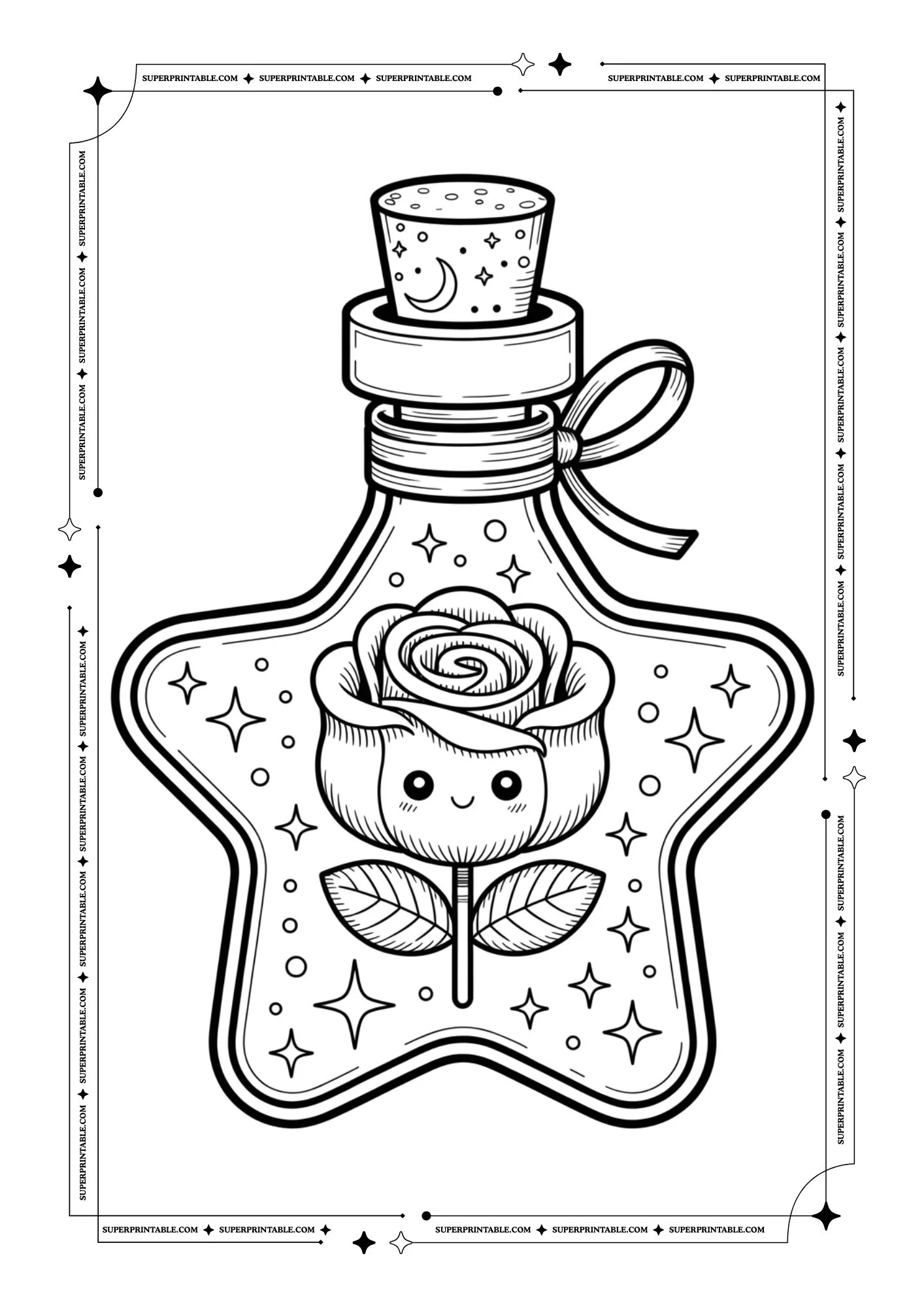 Magical Rose Jar Coloring Pages 9