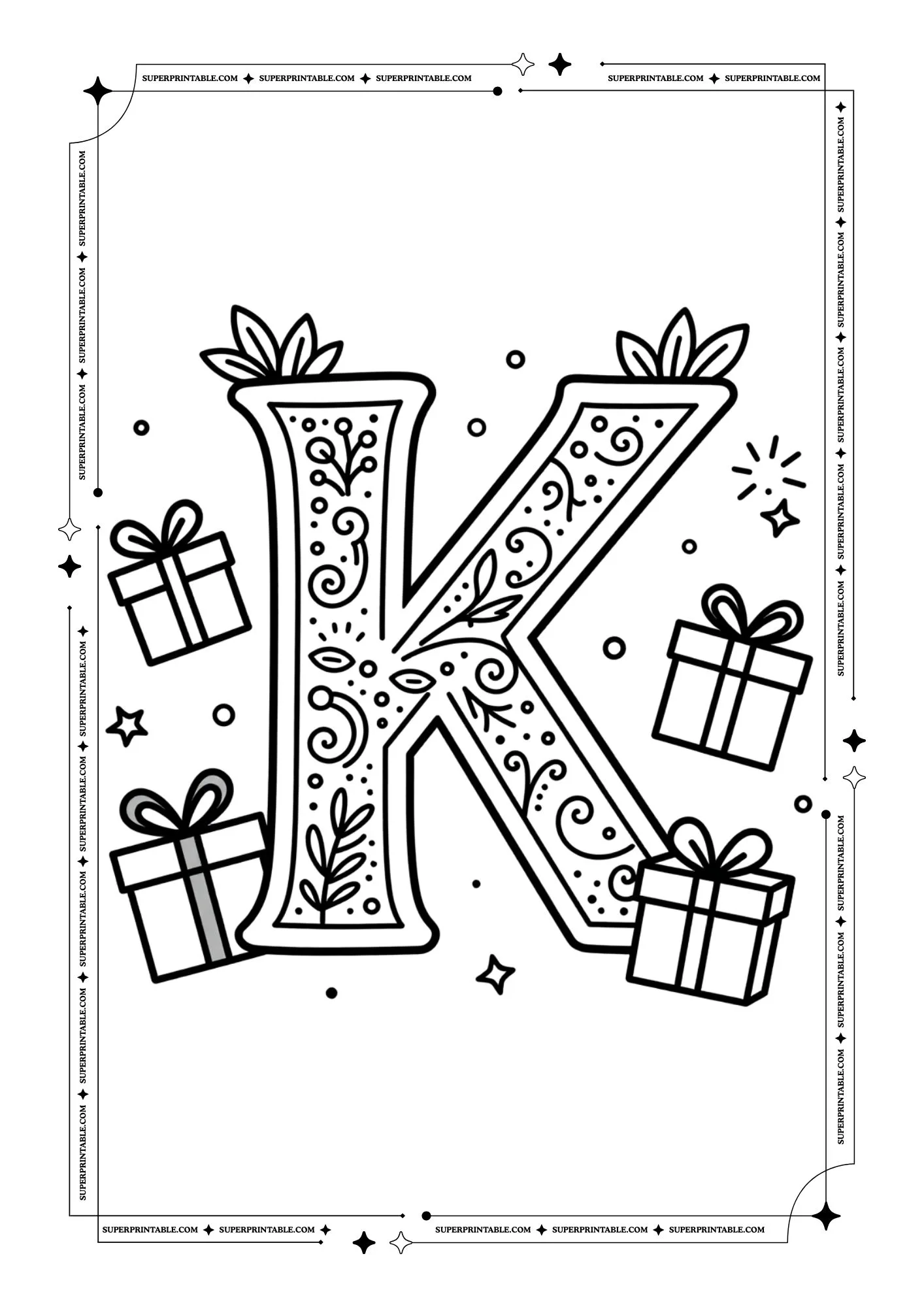 New Year Alphabets Coloring Pages 11