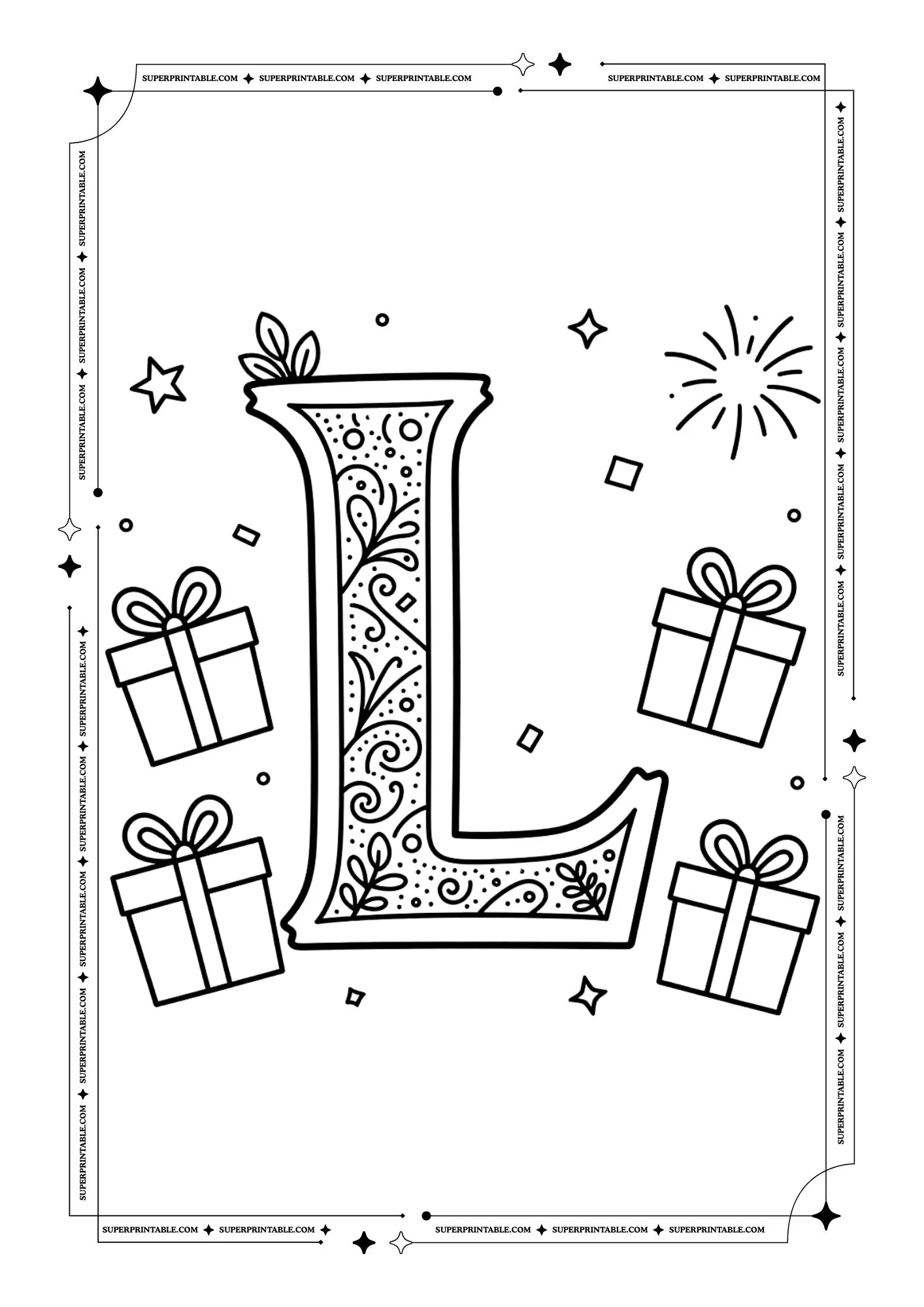 New Year Alphabets Coloring Pages 12
