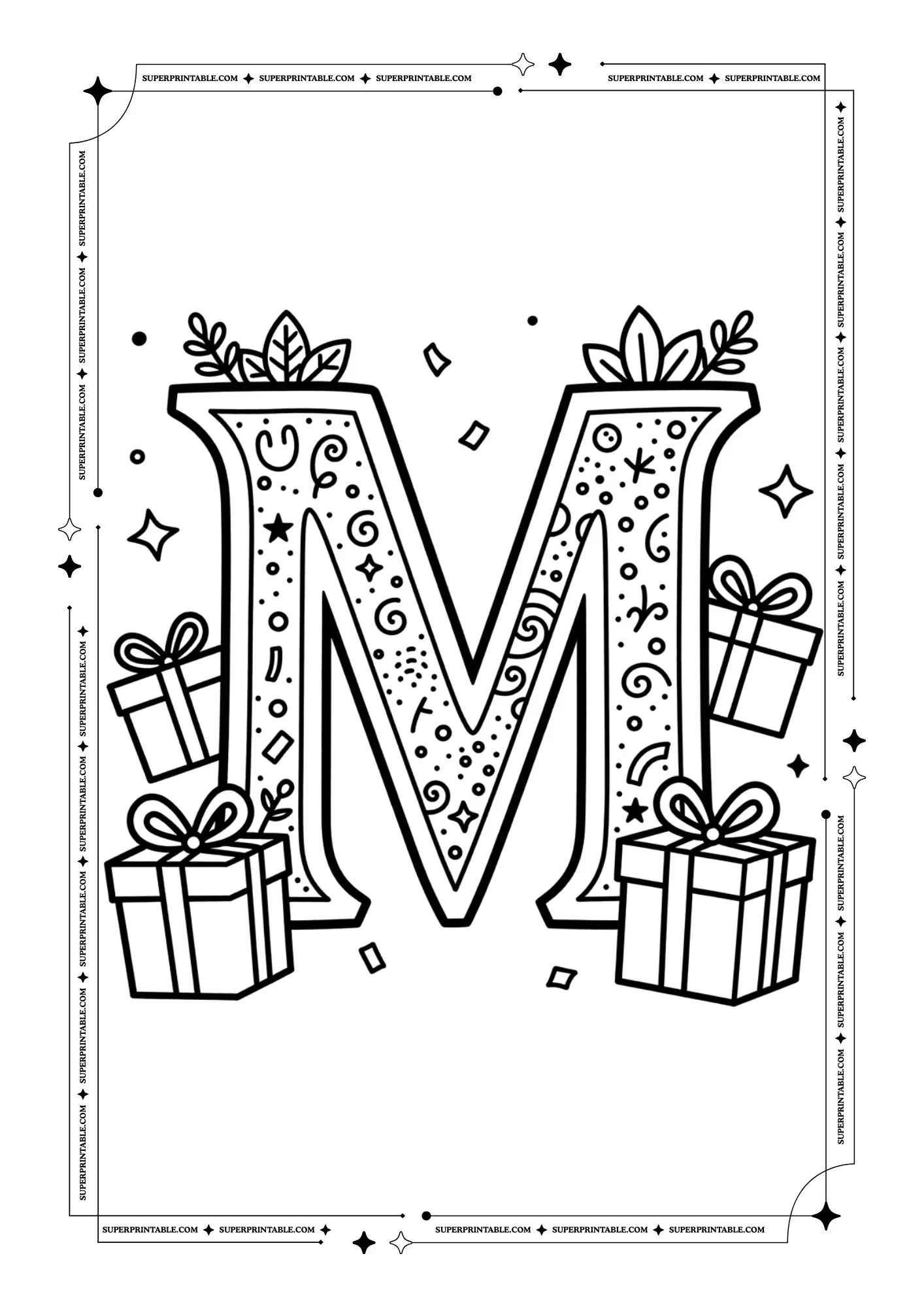 New Year Alphabets Coloring Pages 13