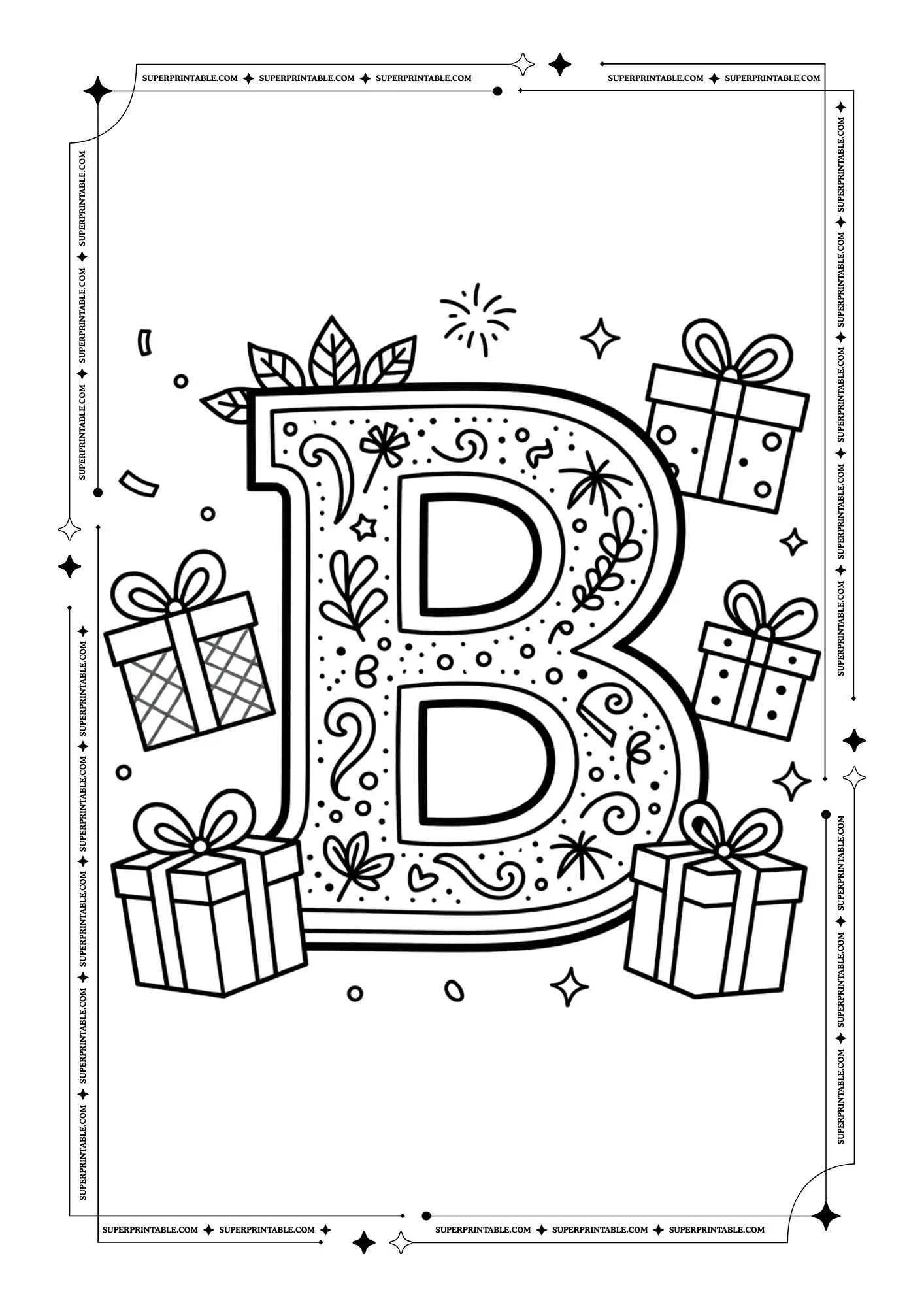 New Year Alphabets Coloring Pages 2