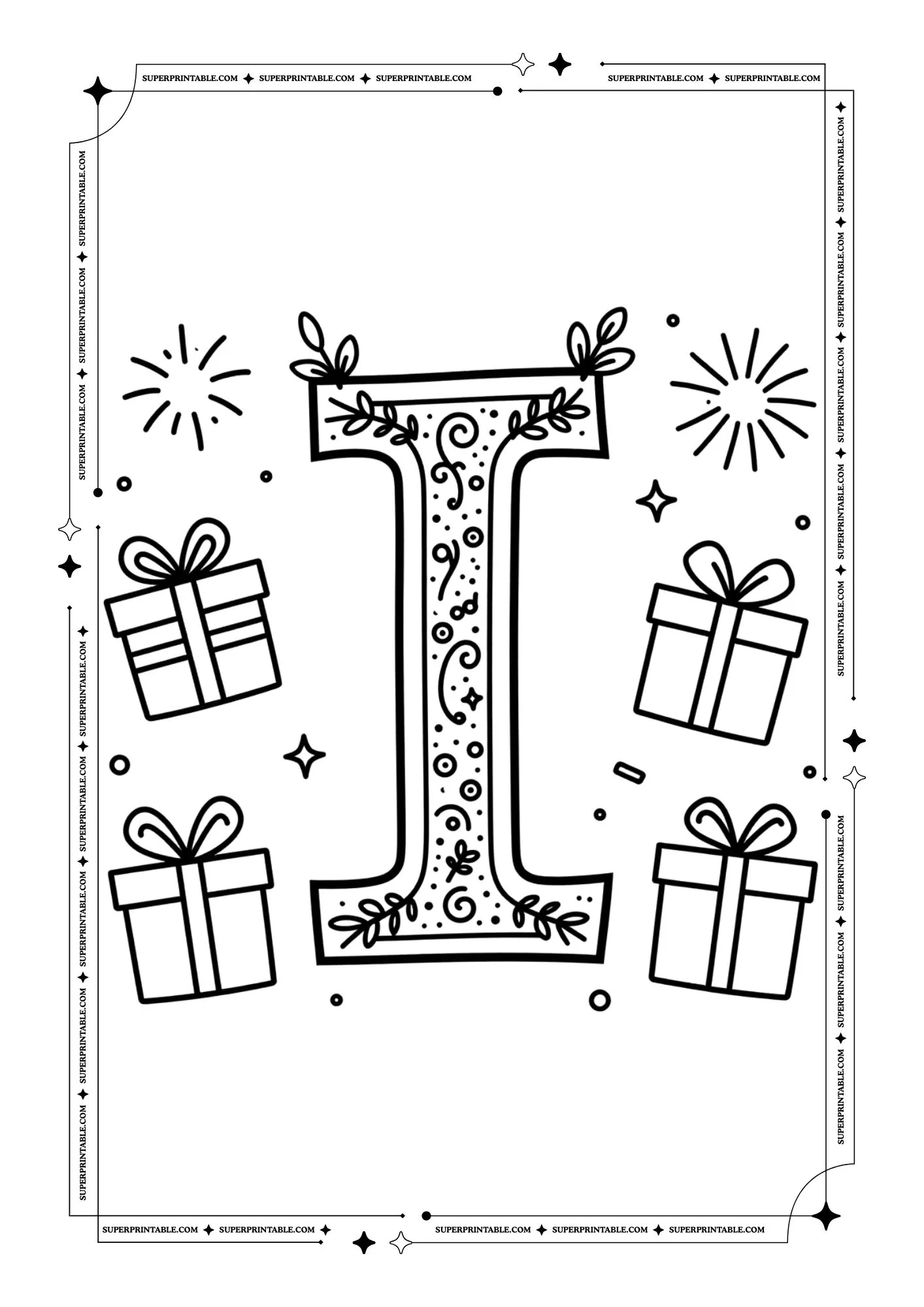 New Year Alphabets Coloring Pages 9