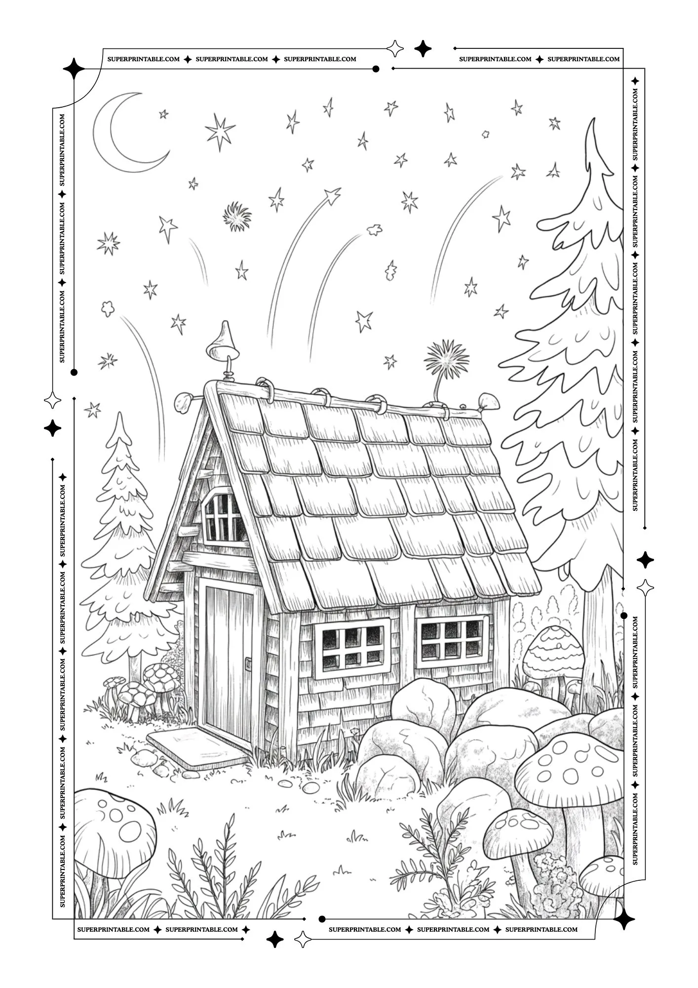 New Year From The Cabin in The Wood Coloring Sheets 5