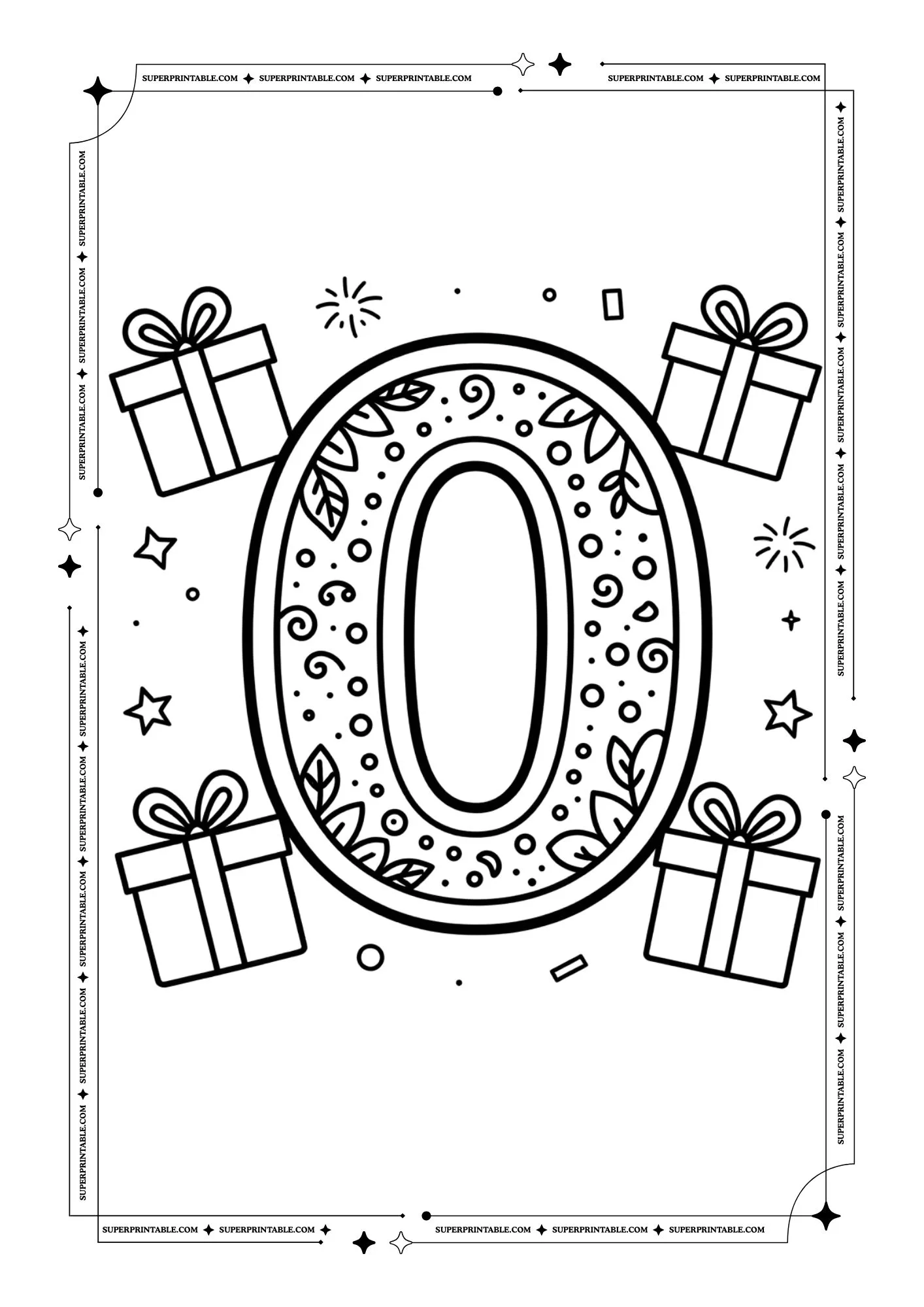 New Year Numbers Coloring Pages 1