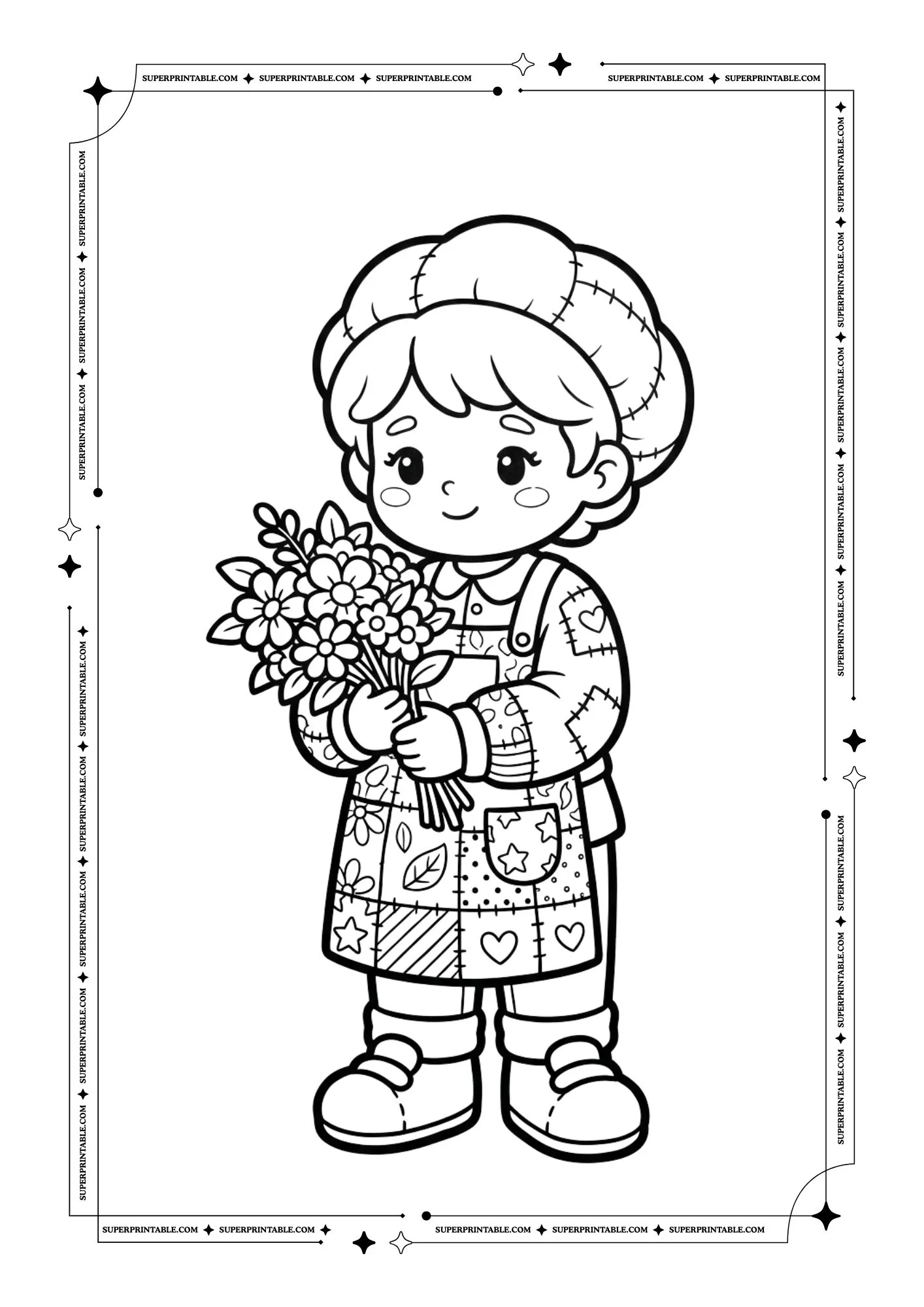 Patchwork Community Helpers Coloring Pages 10