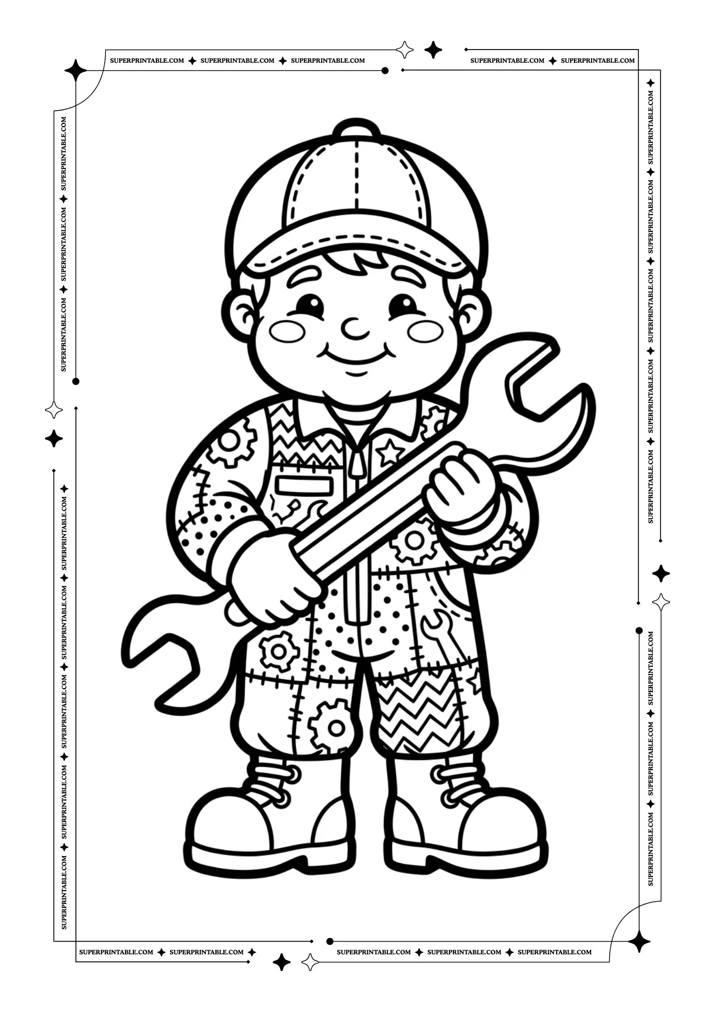 Patchwork Community Helpers Coloring Pages 12