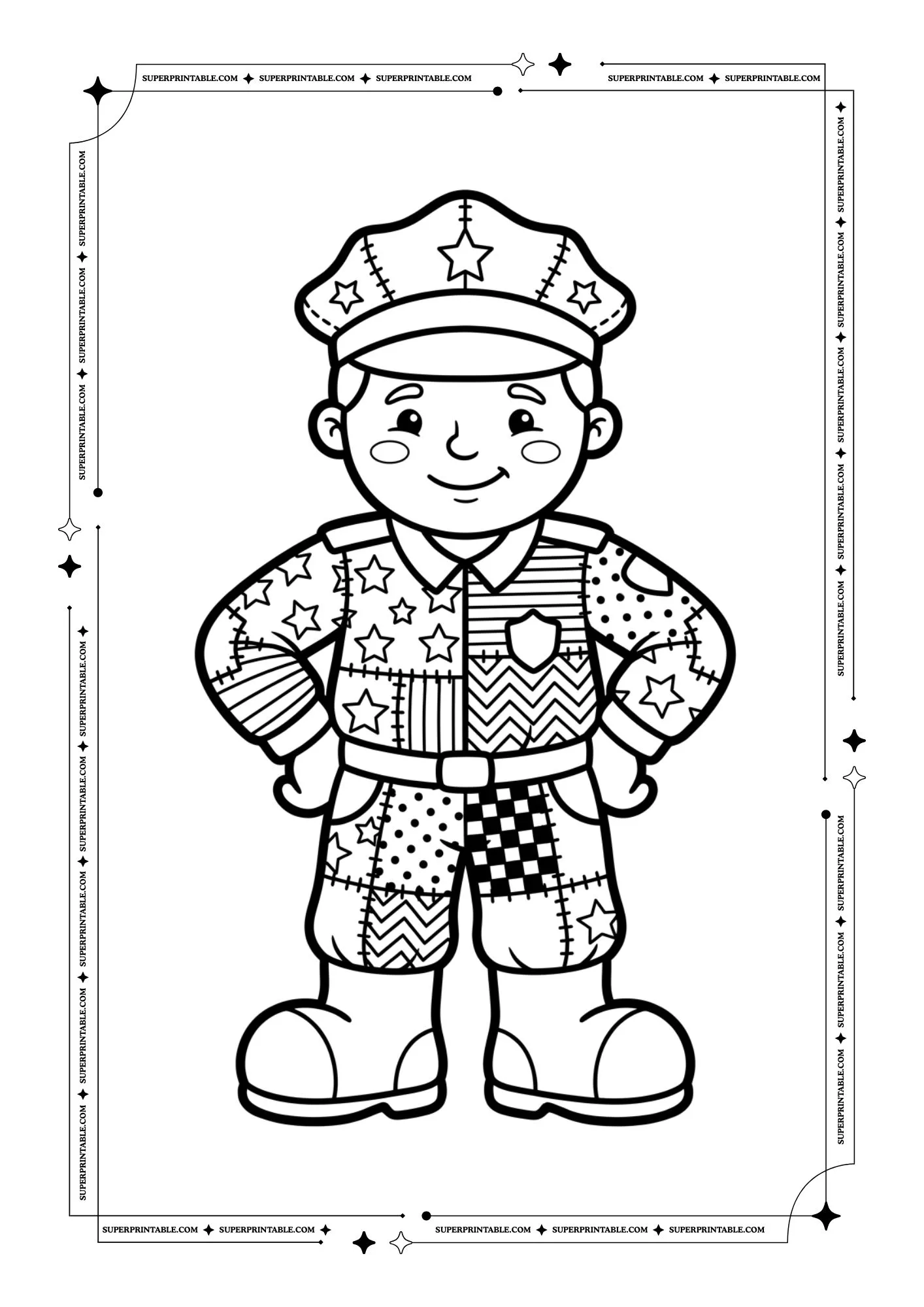 Patchwork Community Helpers Coloring Pages 13