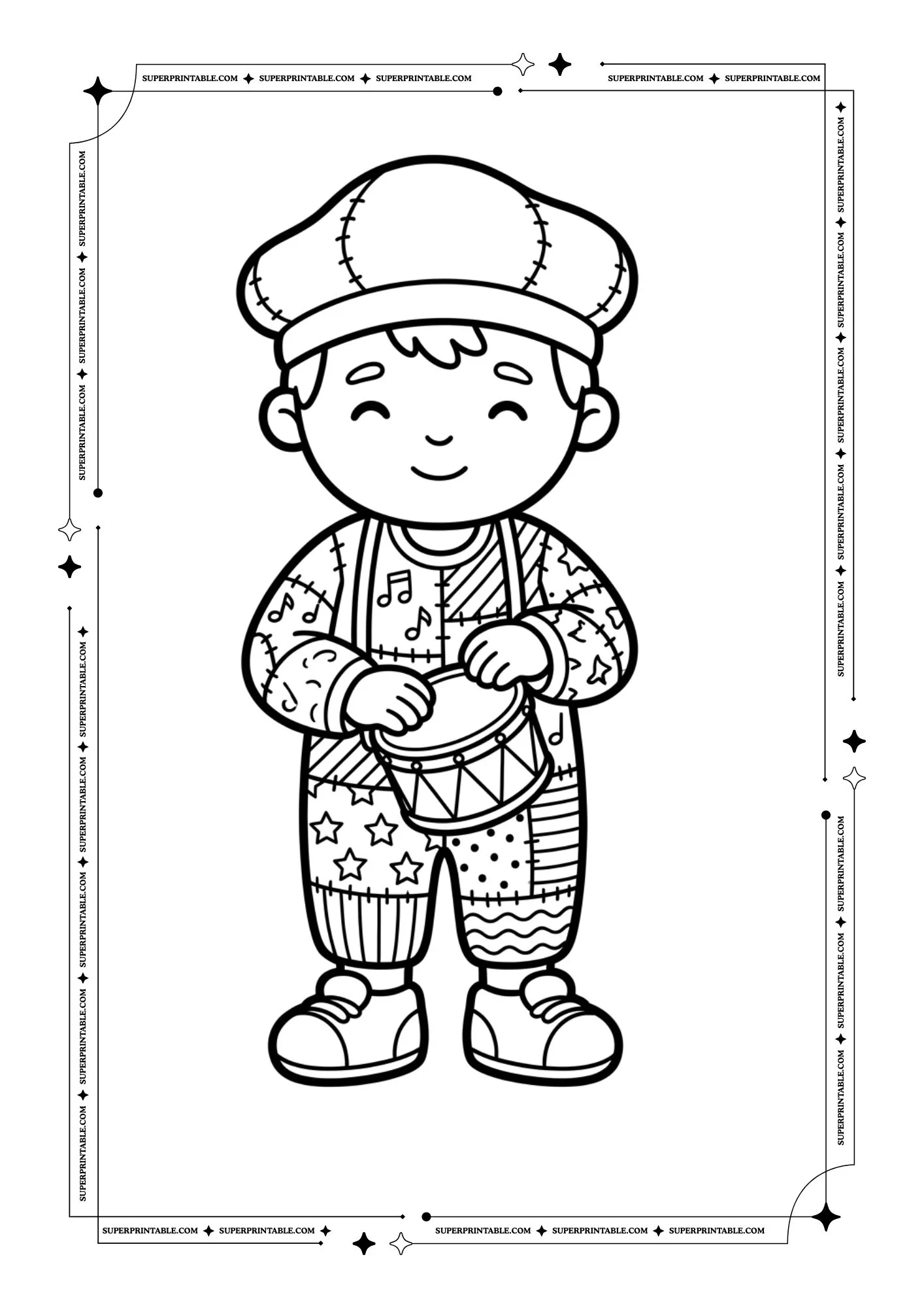 Patchwork Community Helpers Coloring Pages 3