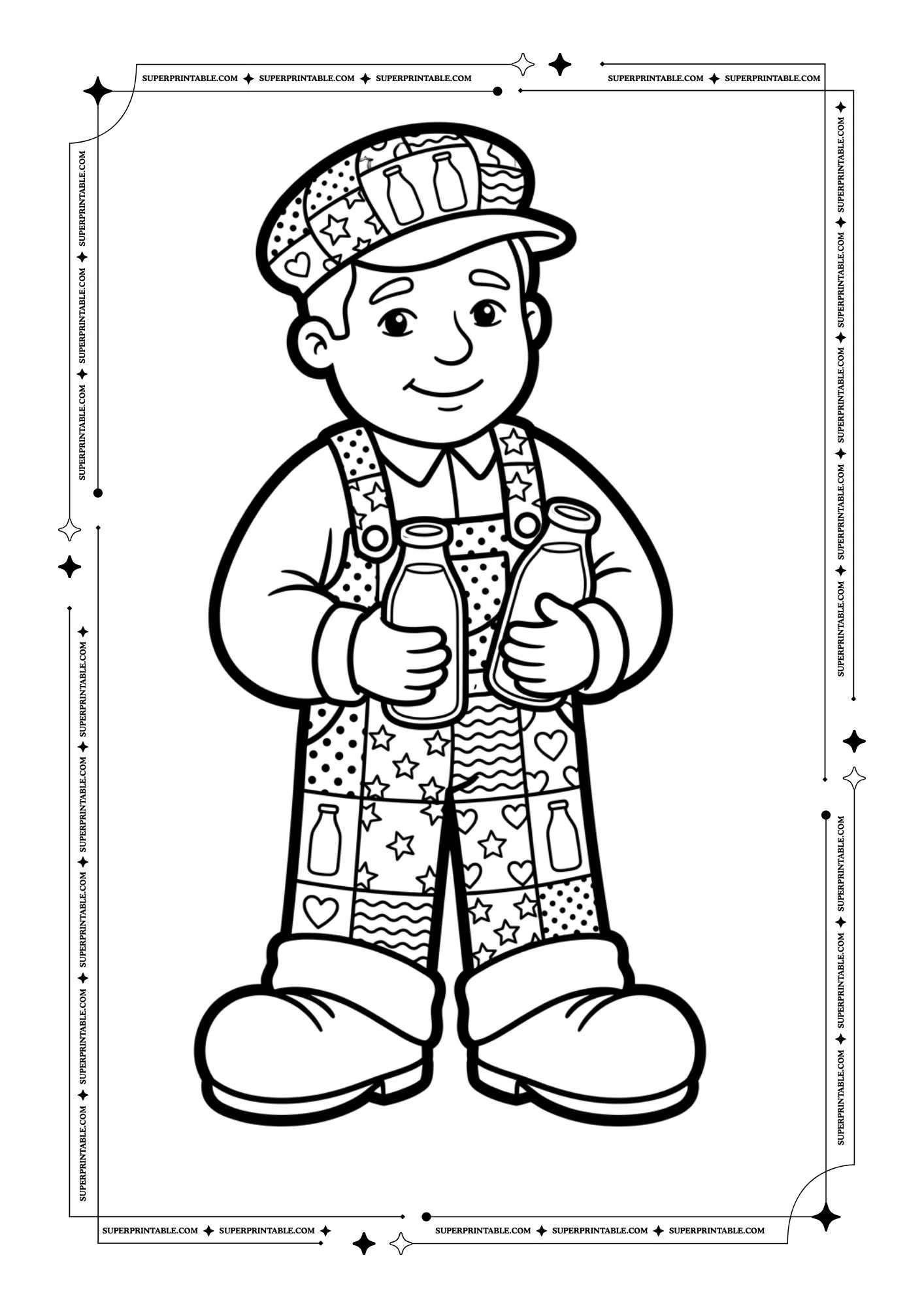 Patchwork Community Helpers Coloring Pages 4