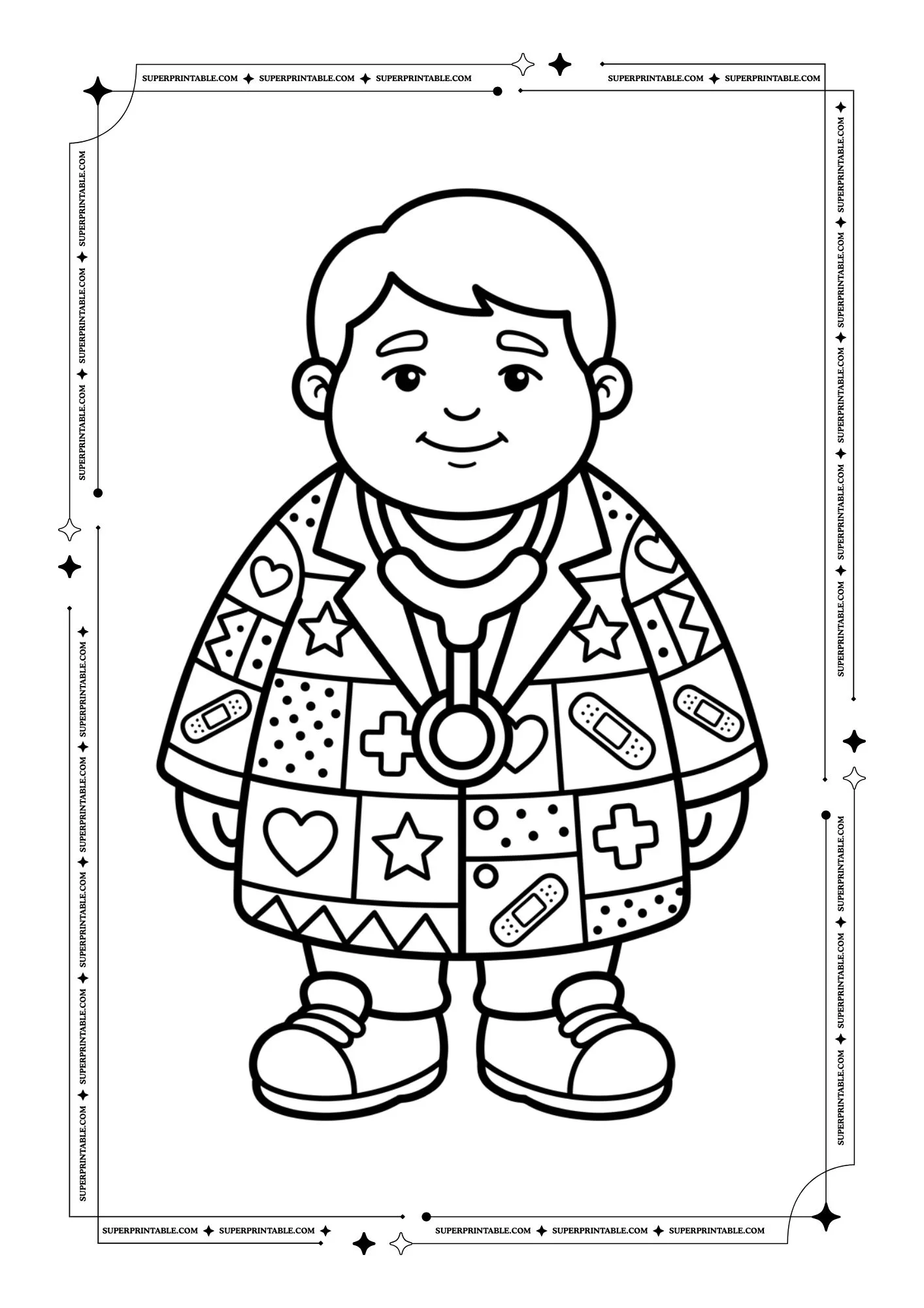 Patchwork Community Helpers Coloring Pages 5