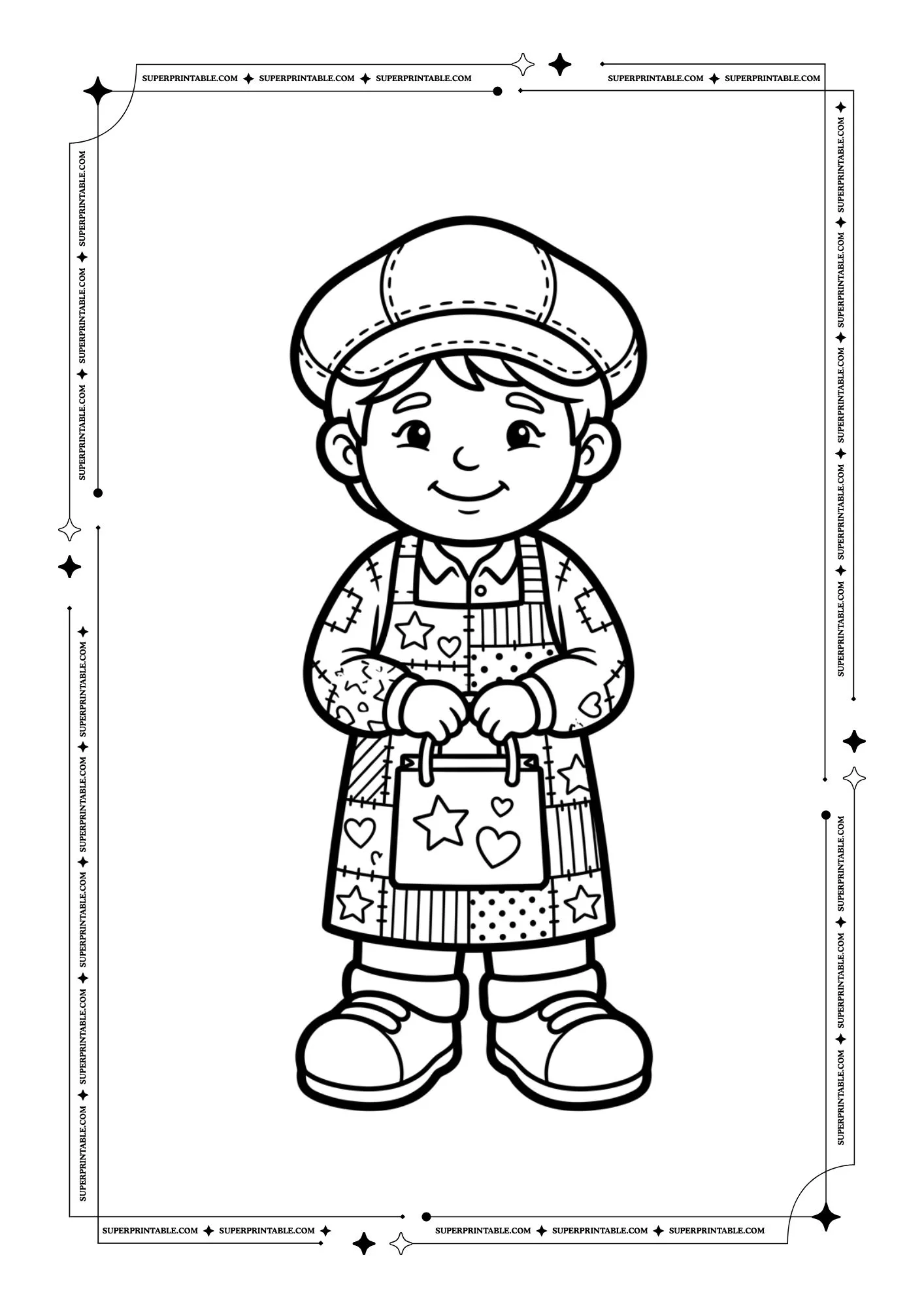 Patchwork Community Helpers Coloring Pages 6