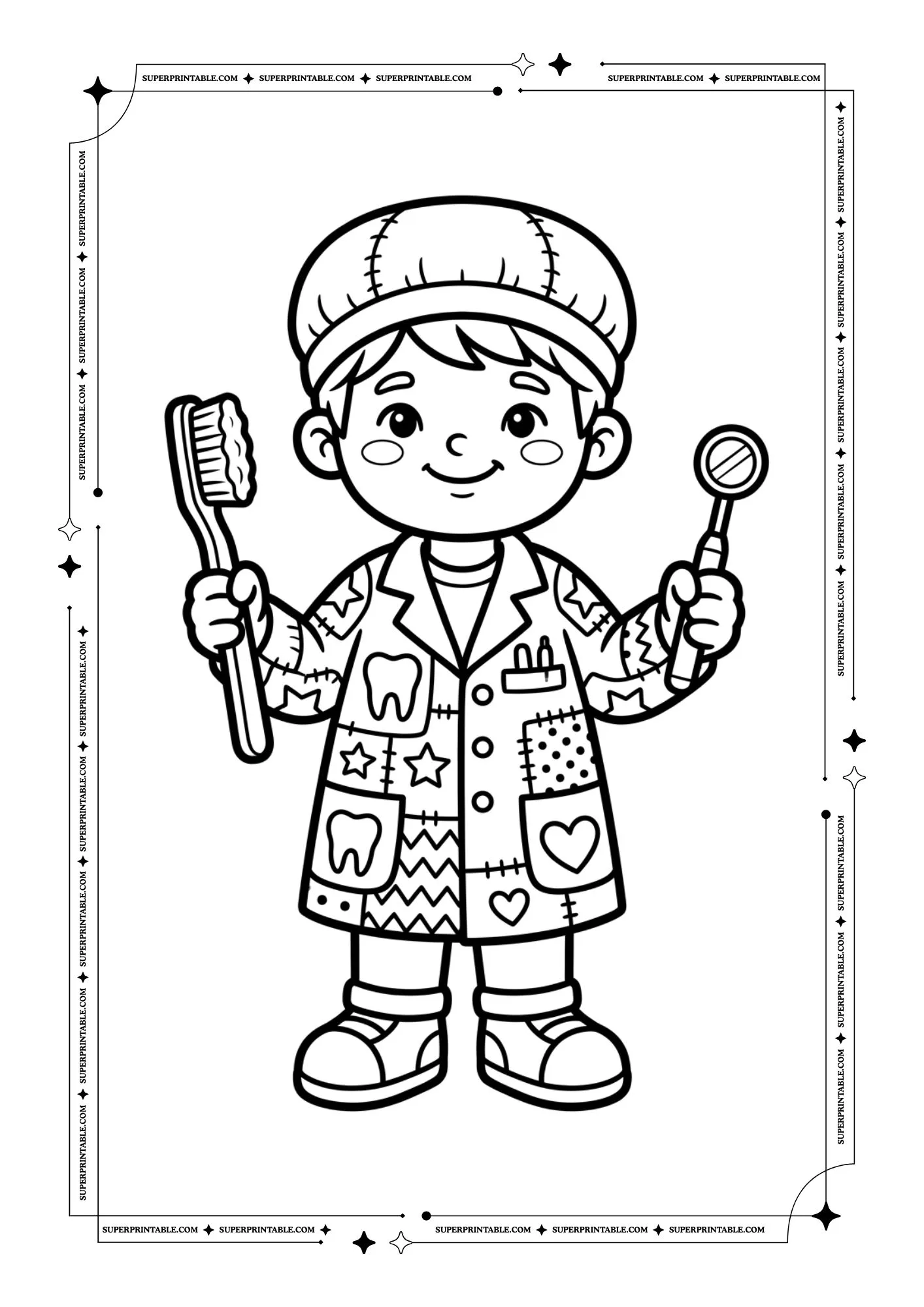 Patchwork Community Helpers Coloring Pages 7