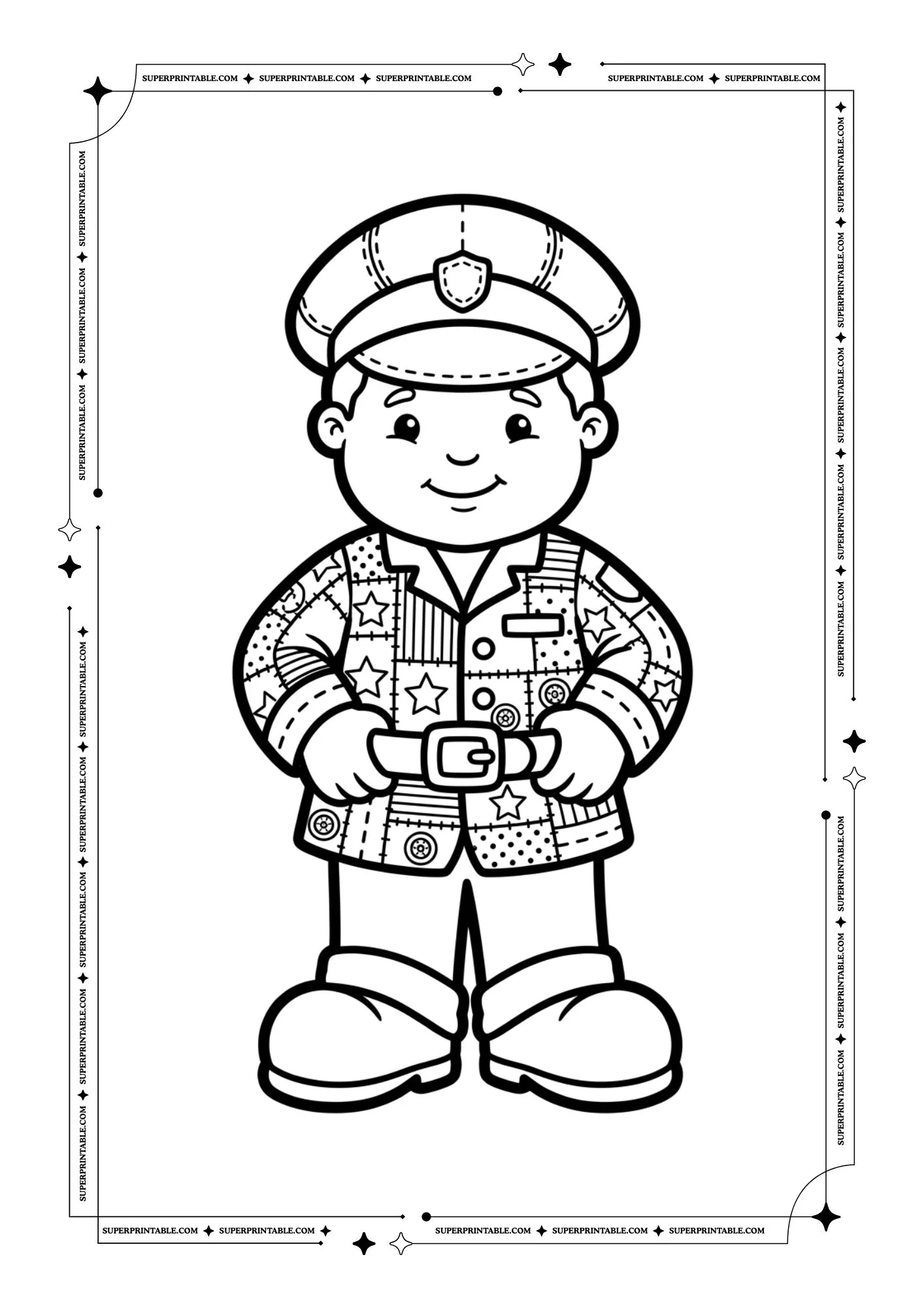 Patchwork Community Helpers Coloring Pages 8