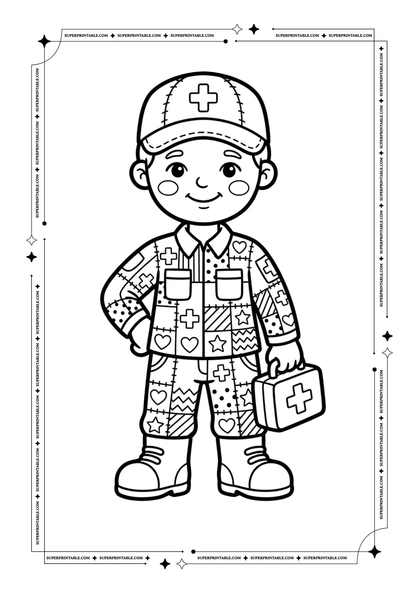 Patchwork Community Helpers Coloring Pages 9