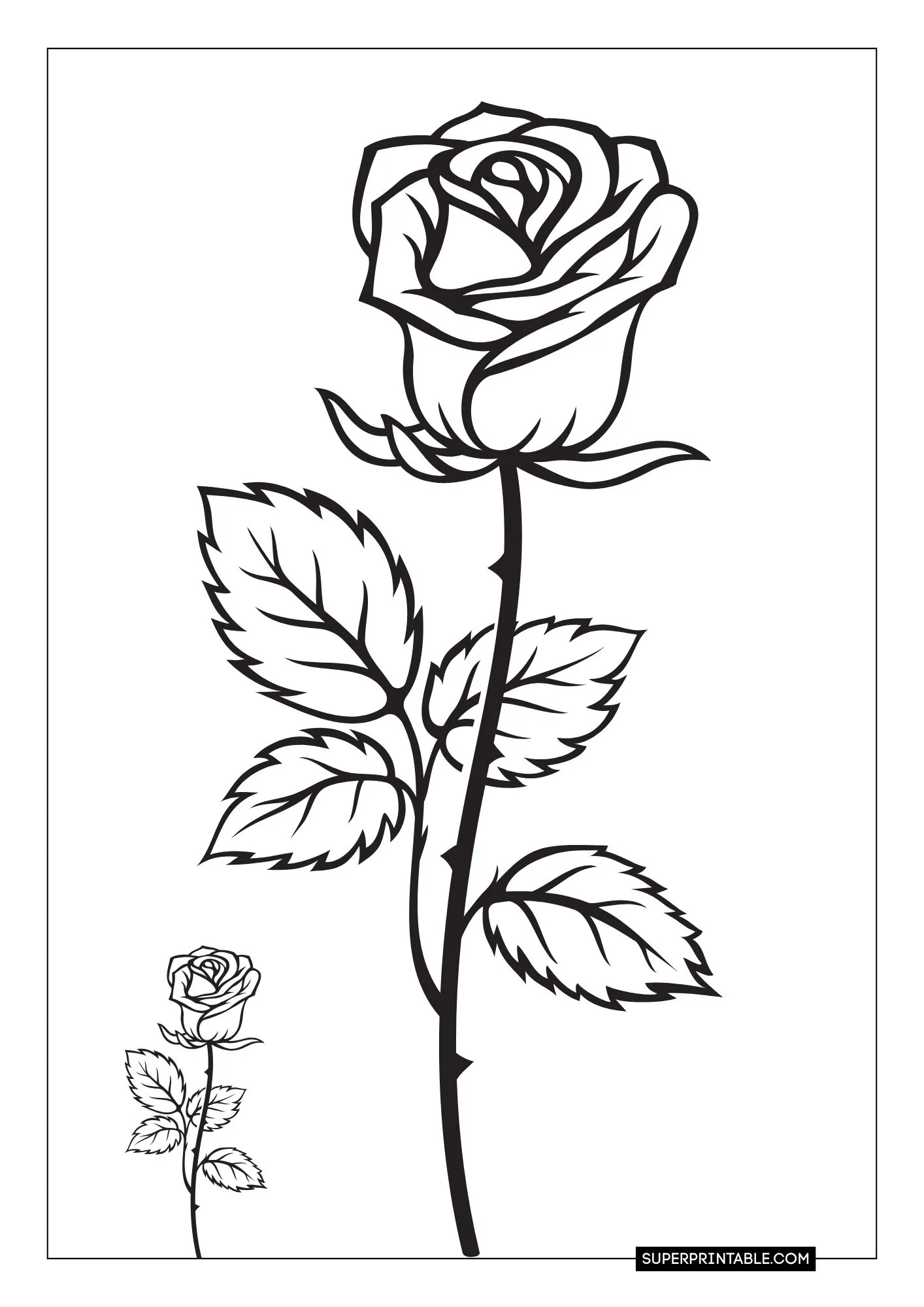 Rose Coloring Pages 5