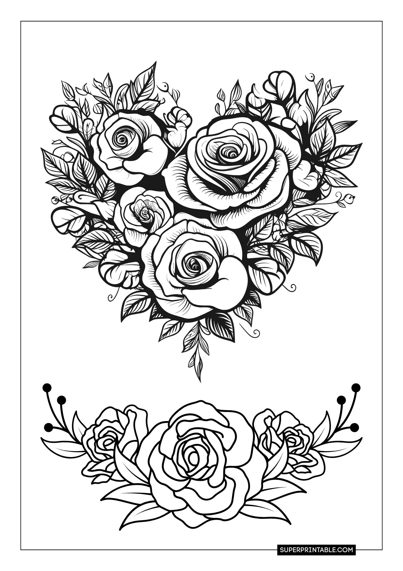 Rose Coloring Pages 7